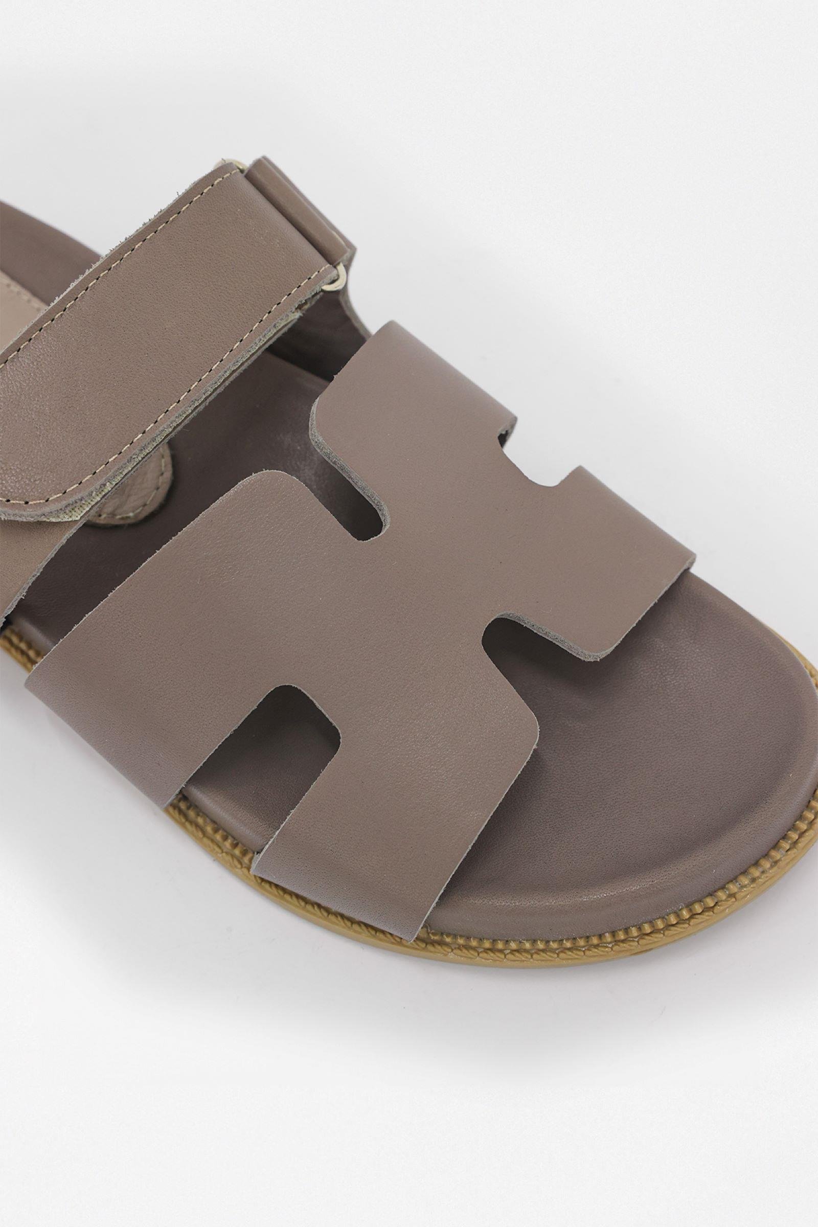 Bini Vizon Hakiki Deri Bantlı Kadın Terlik