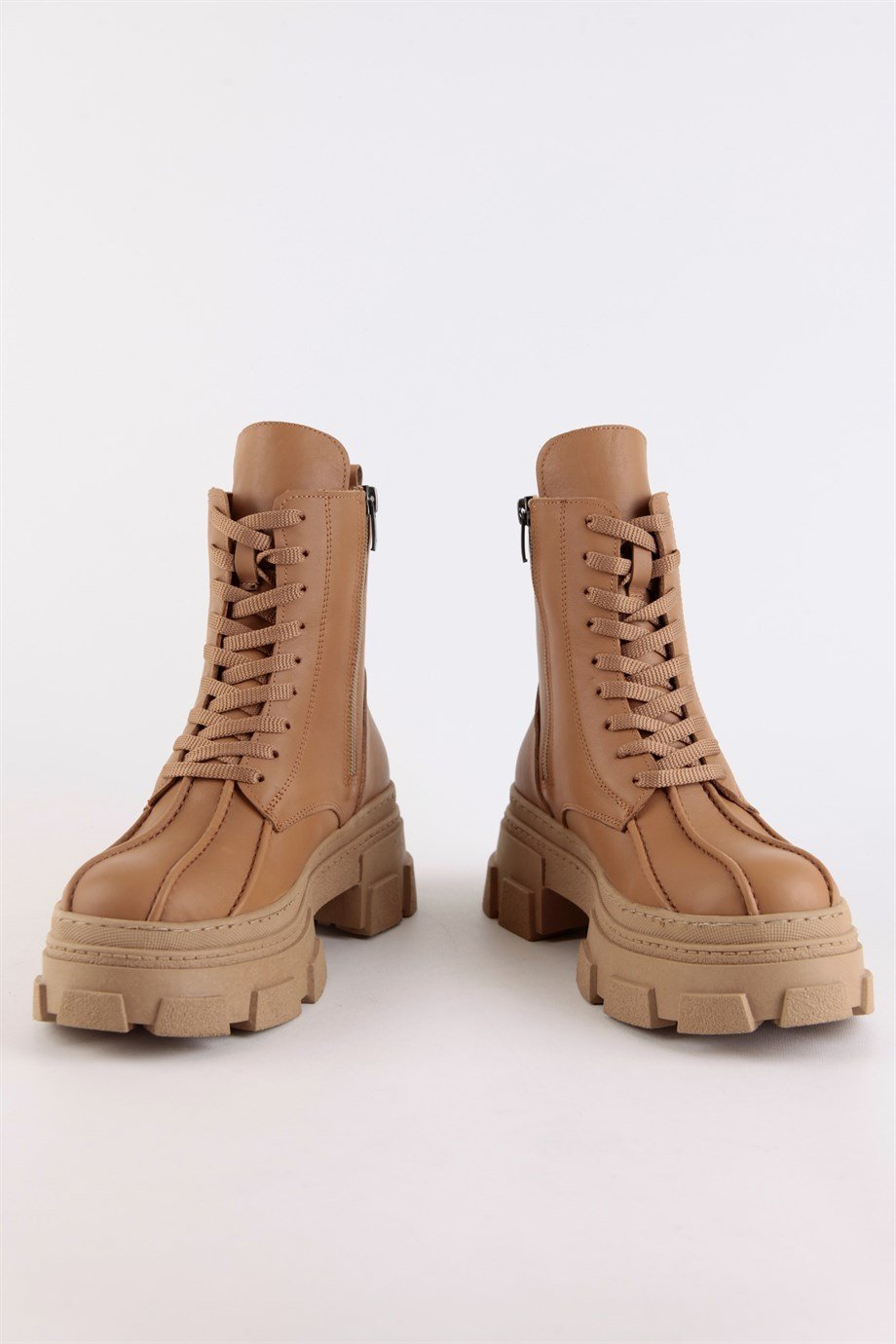 Brella Taba Hakiki Deri Kalın Tabanlı Kadın Bot