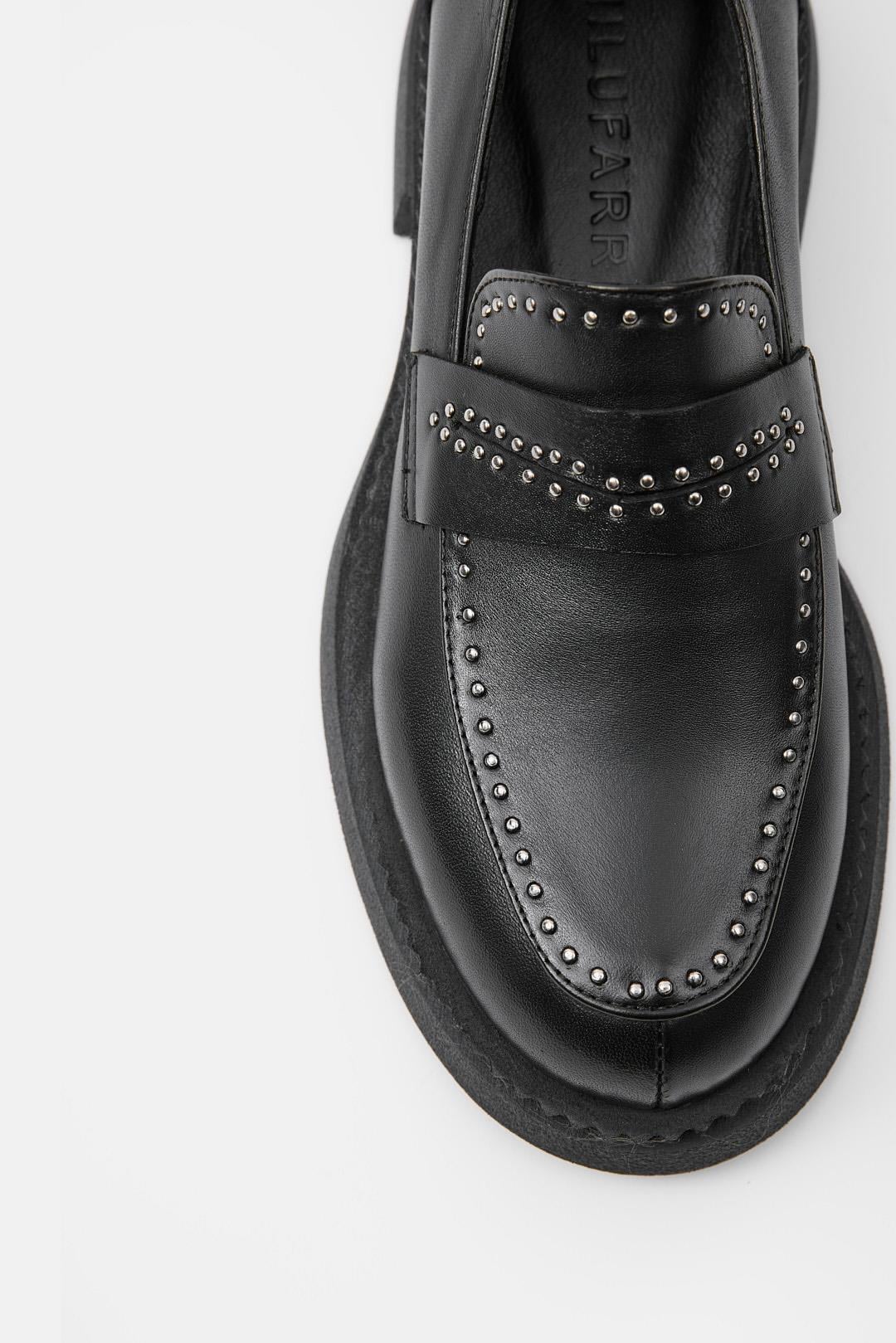 Britte Siyah Hakiki Deri Troklu Kadın Loafer