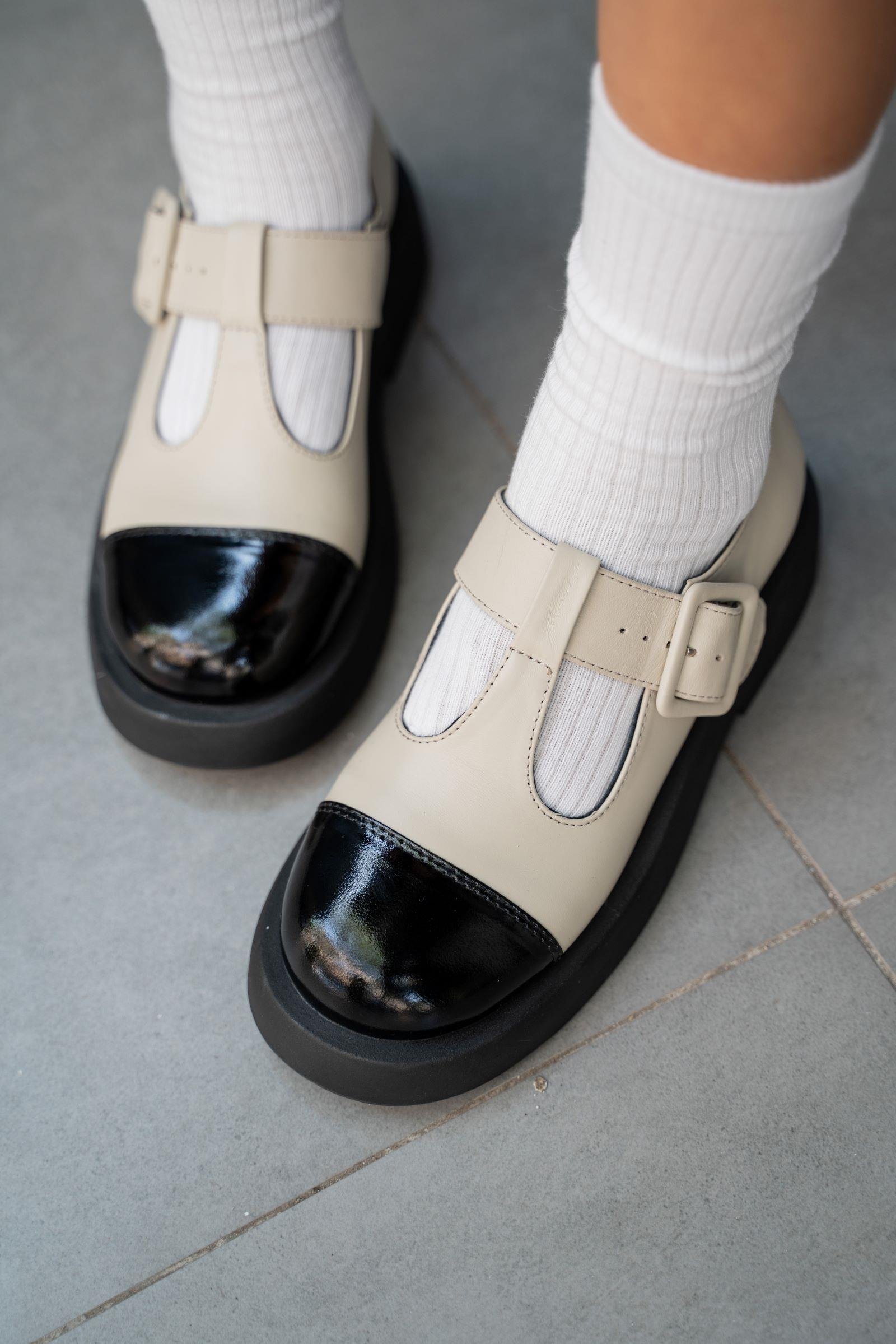 Bunny Bej Hakiki Deri Kadın Loafer