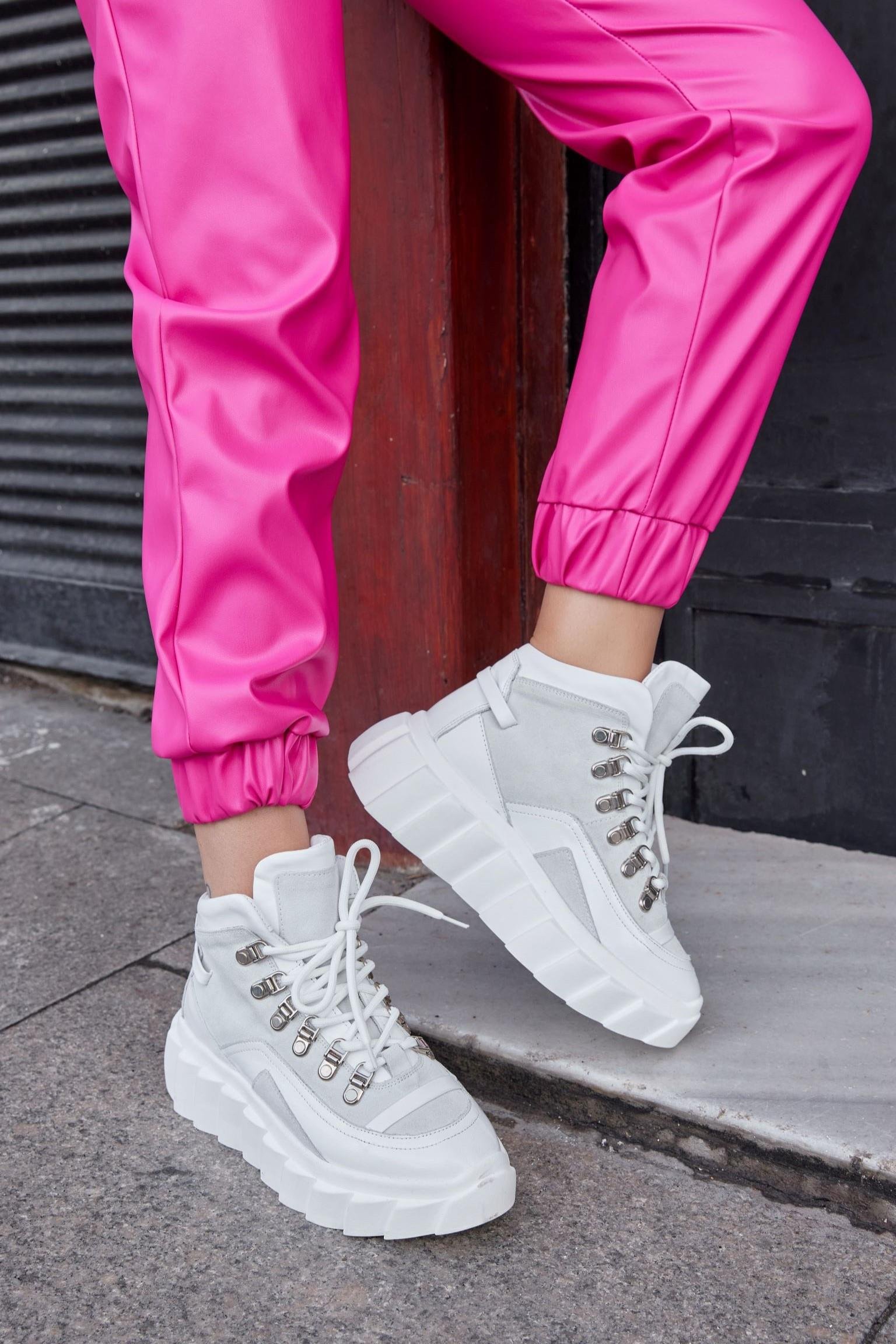 Candy Beyaz Hakiki Deri Kadın Sneaker Bot