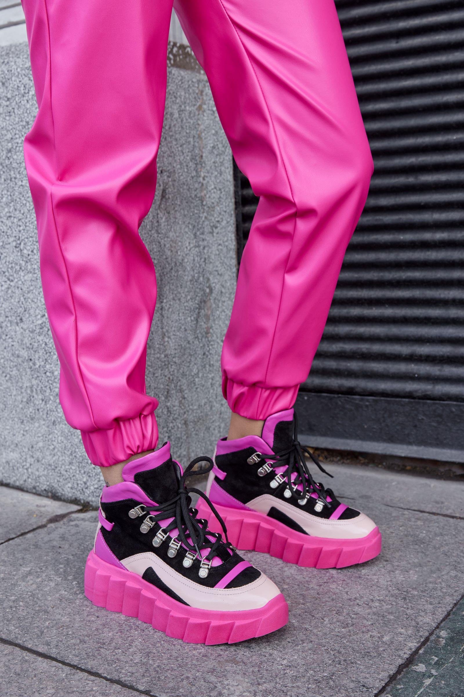 Candy Pembe Hakiki Deri Kadın Sneaker Bot