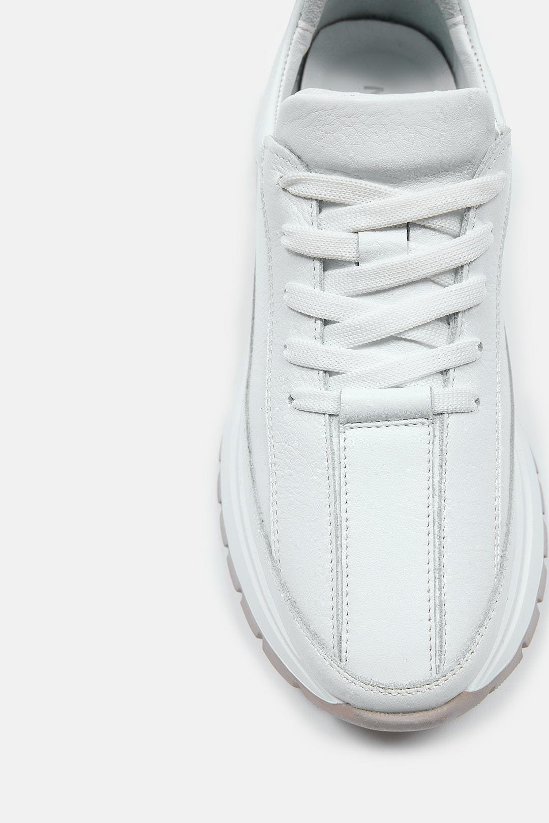 Cees Beyaz Hakiki Deri Kadın Sneaker