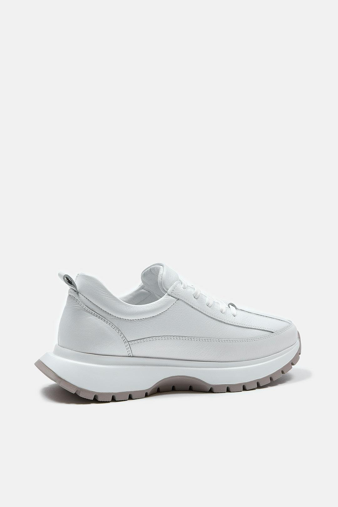 Cees Beyaz Hakiki Deri Kadın Sneaker