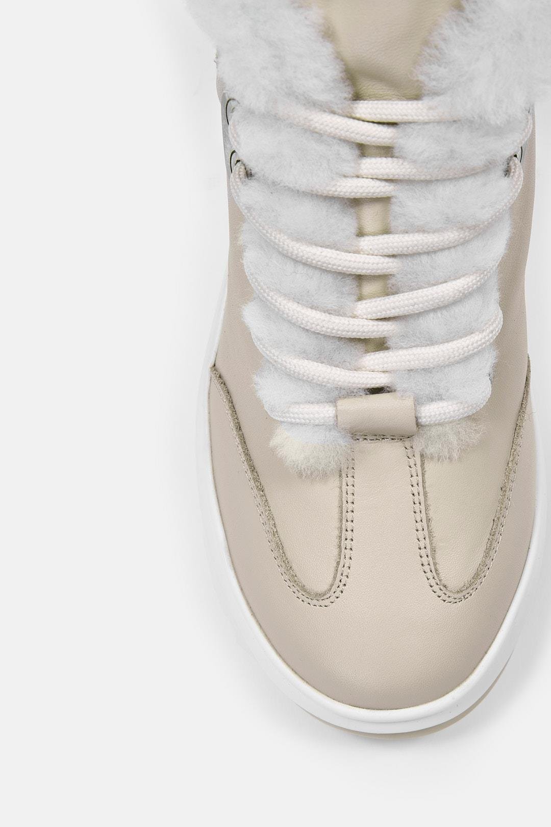 Cobie Bej Hakiki Deri Kürklü Kadın Bot