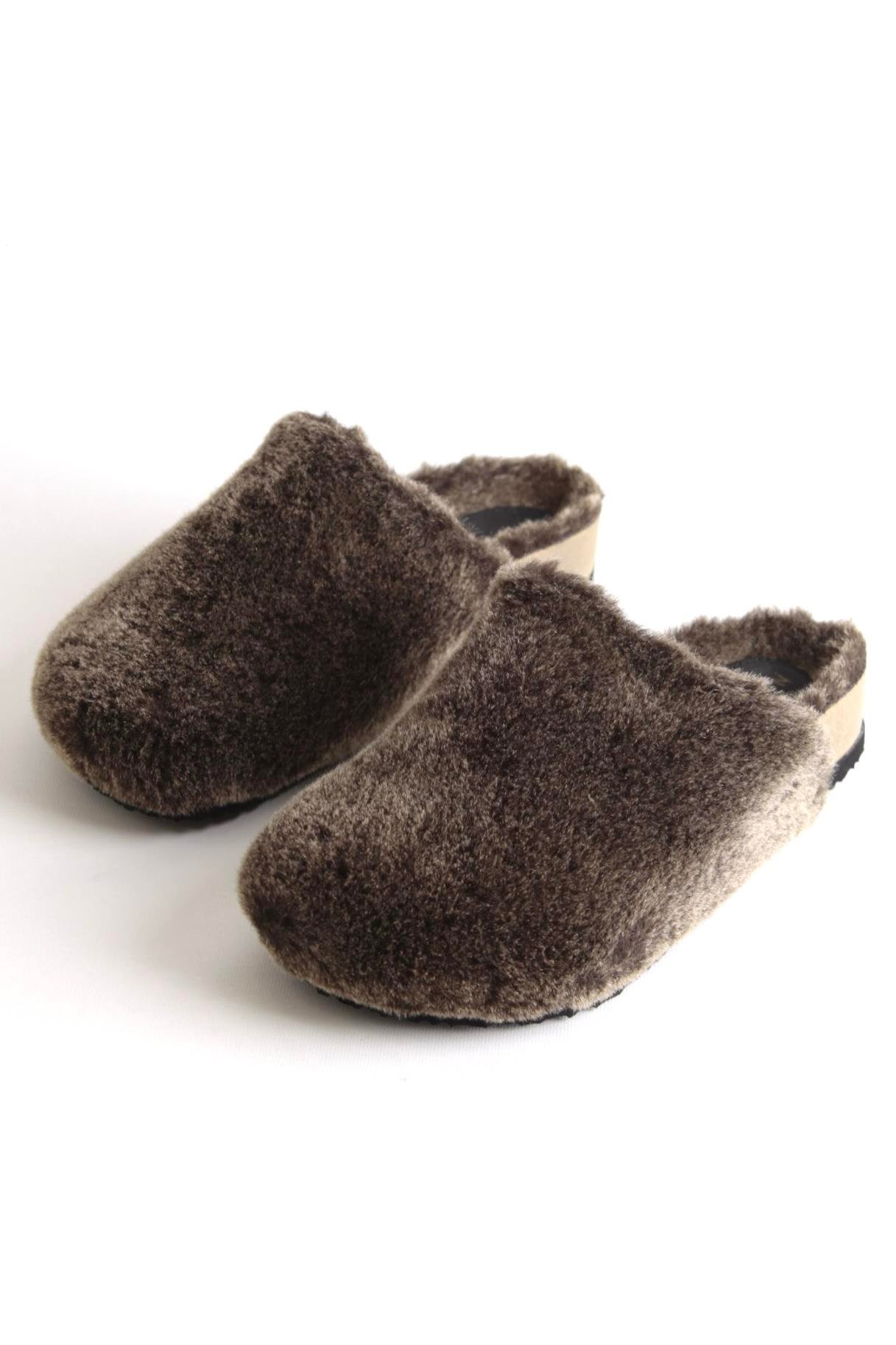 Cosshe Kahve Renk Tüylü Kadın Terlik