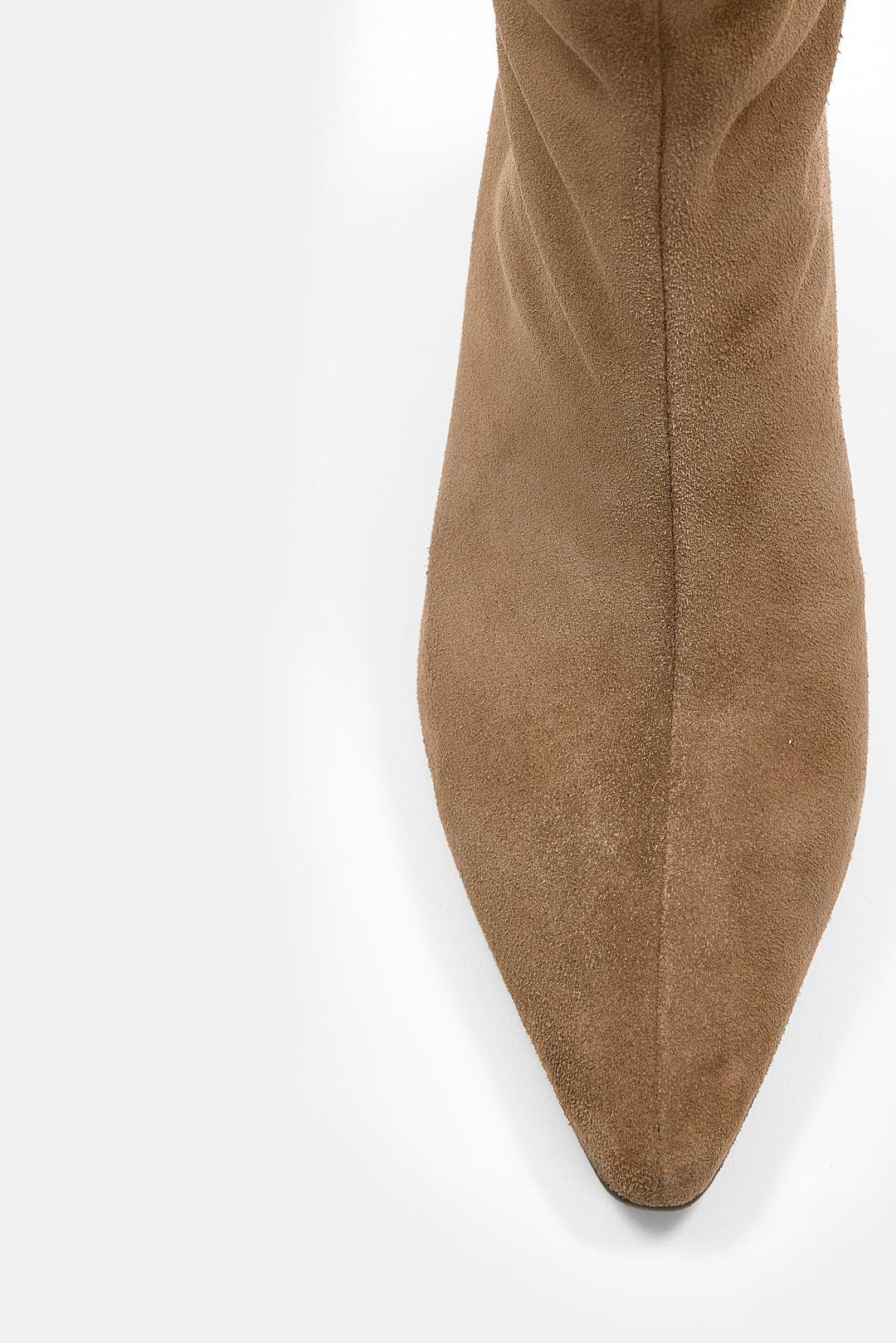 Dante Sigaro Süet Hakiki Deri Topuklu Bot