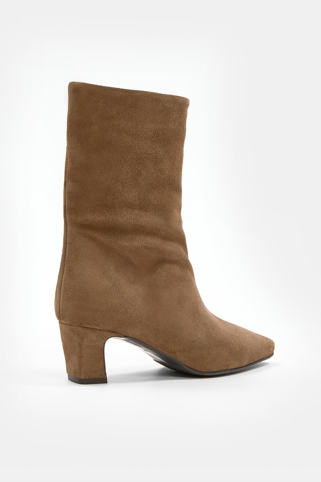 Dante Sigaro Süet Hakiki Deri Topuklu Bot