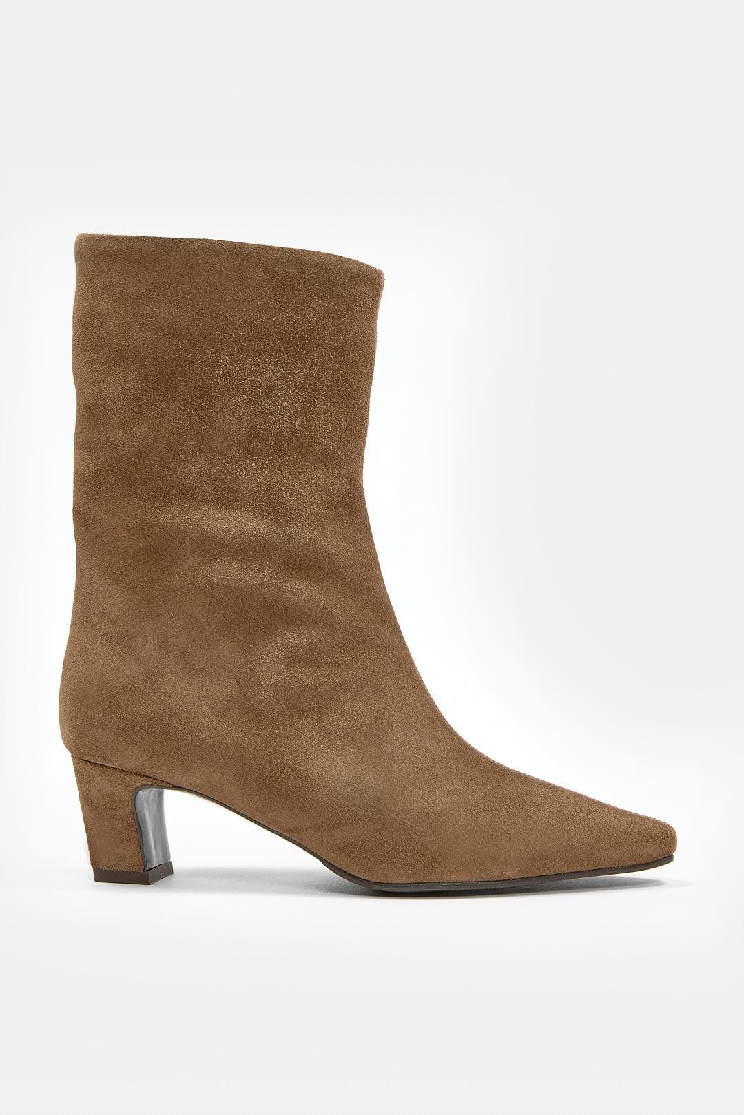 Dante Sigaro Süet Hakiki Deri Topuklu Bot