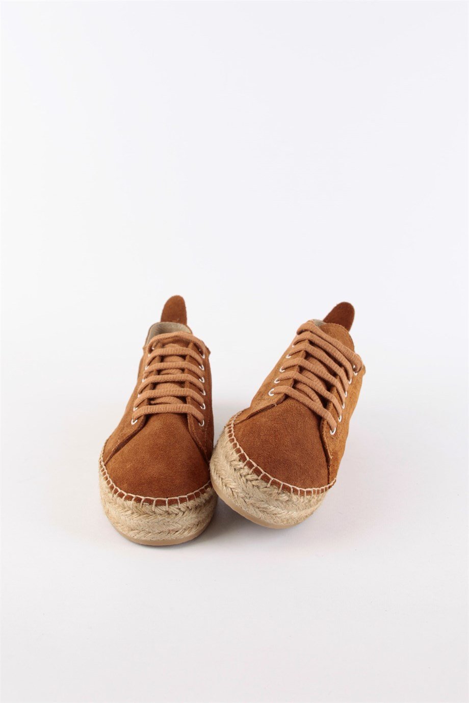 Daria Taba Hakiki Süet Bağcıklı Kadın Espadril Ayakkabı