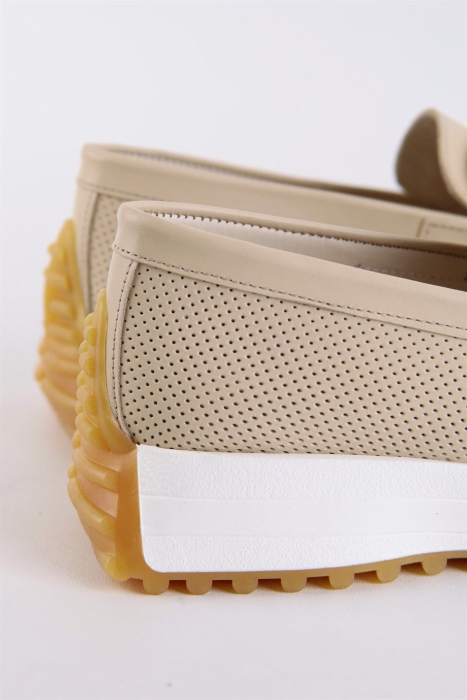 Darius Bej Hakiki Deri Zincir Aksesuarlı Kadın Sneaker