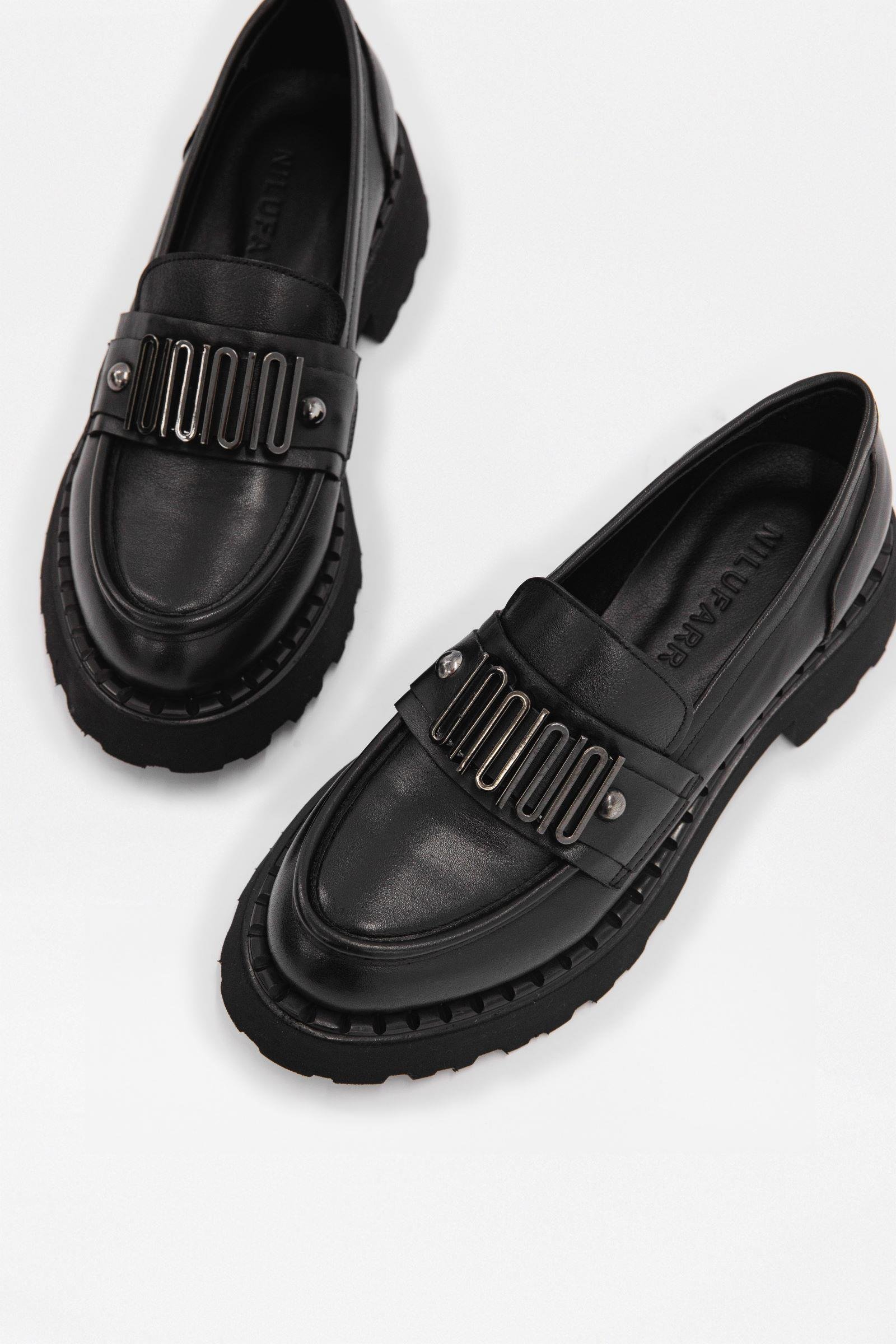 Dashiel Siyah Hakiki Deri Kadın Loafer