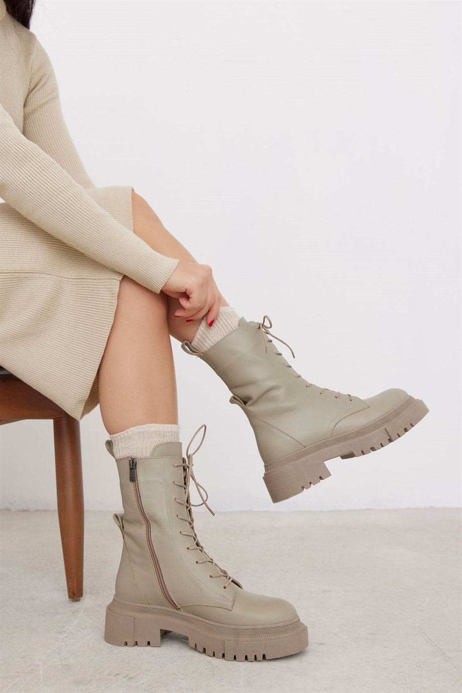 Despina Avokado Hakiki Deri Kadın Bot