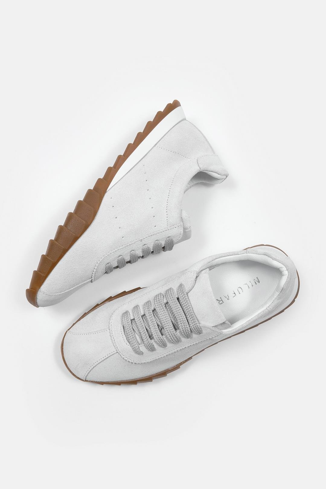 Diez Beyaz Süet Hakiki Deri Kadın Sneaker