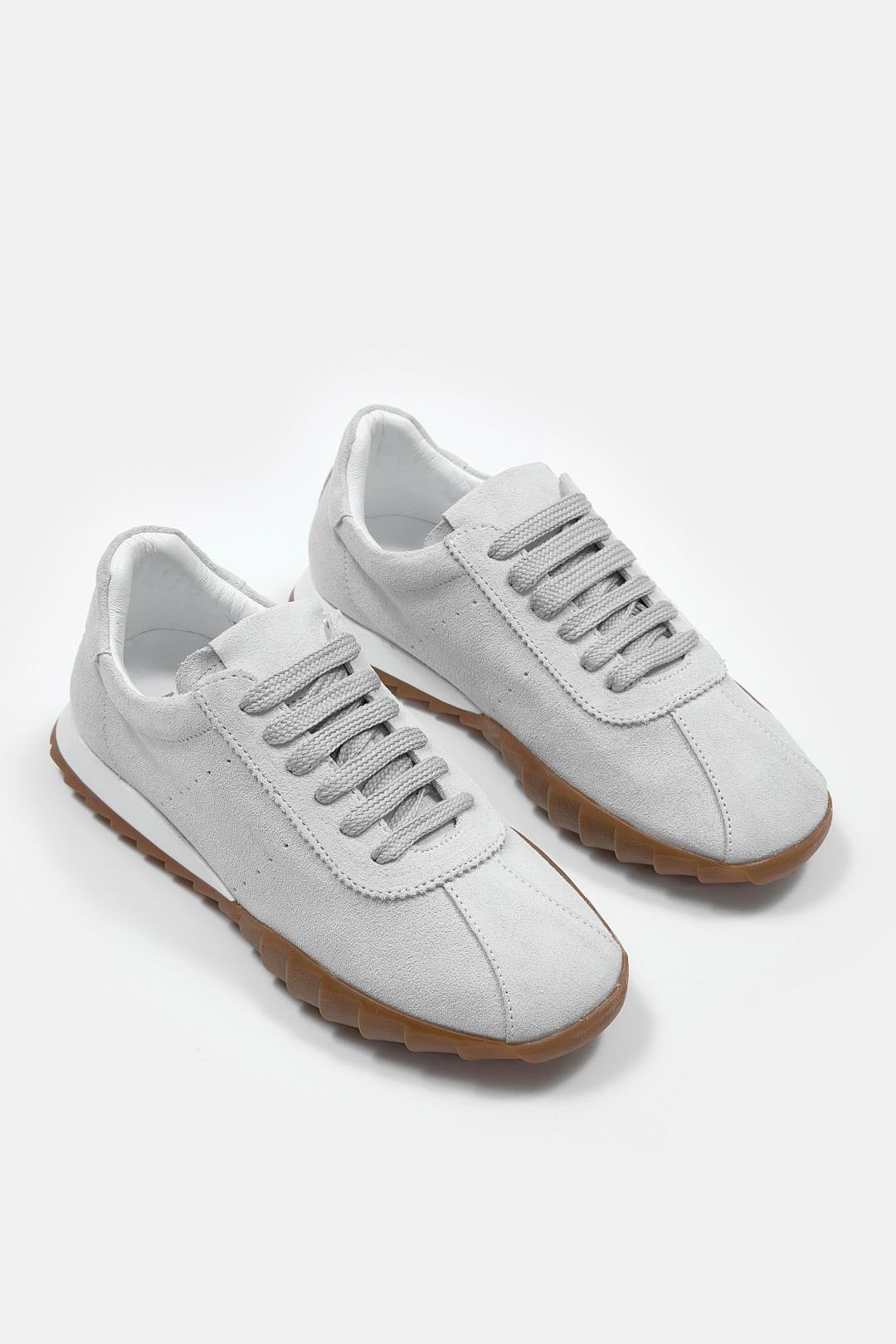 Diez Beyaz Süet Hakiki Deri Kadın Sneaker