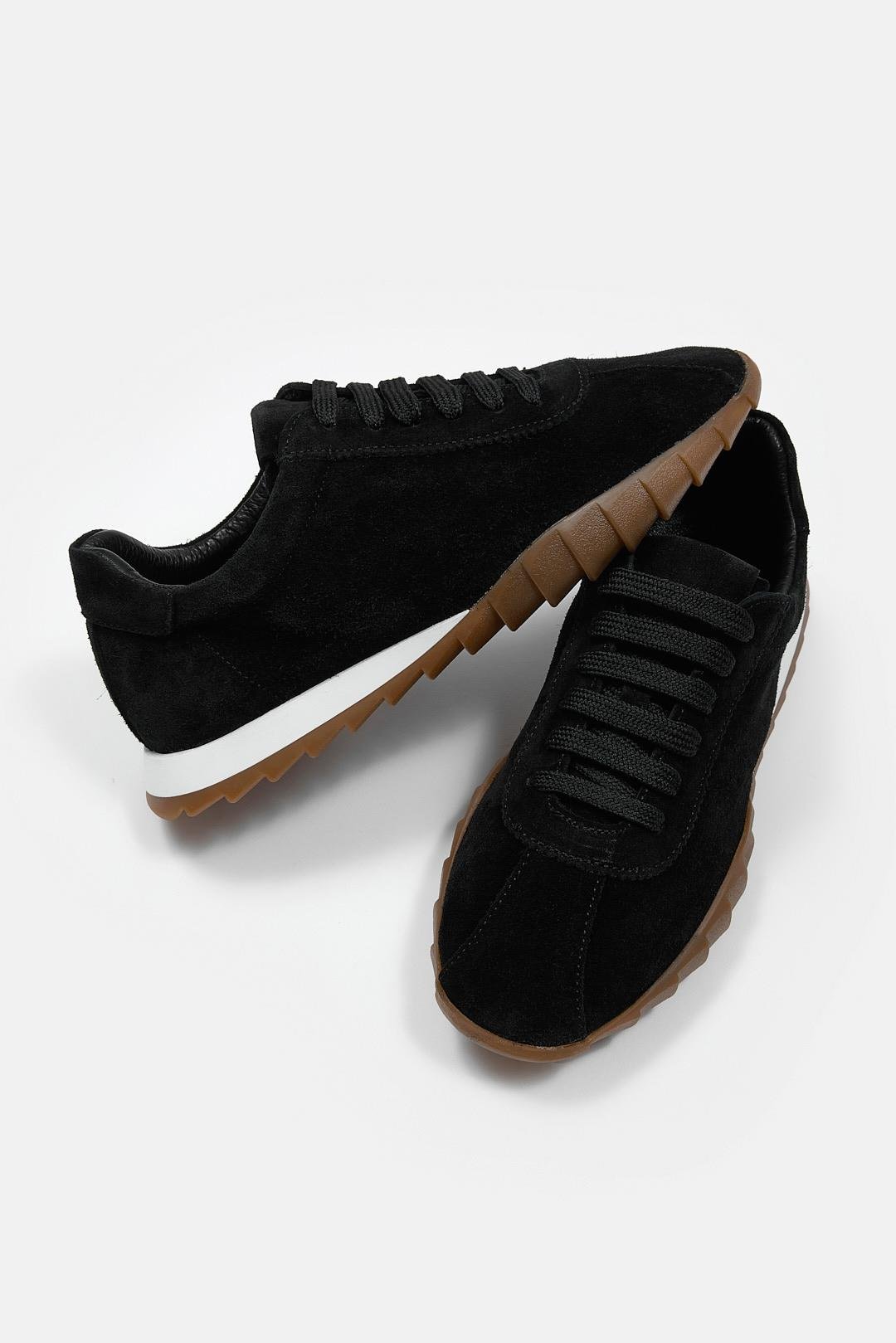 Diez Siyah Süet Hakiki Deri Kadın Sneaker