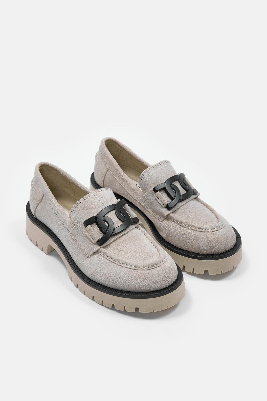 Dorina Women's Beige Suede Loafers