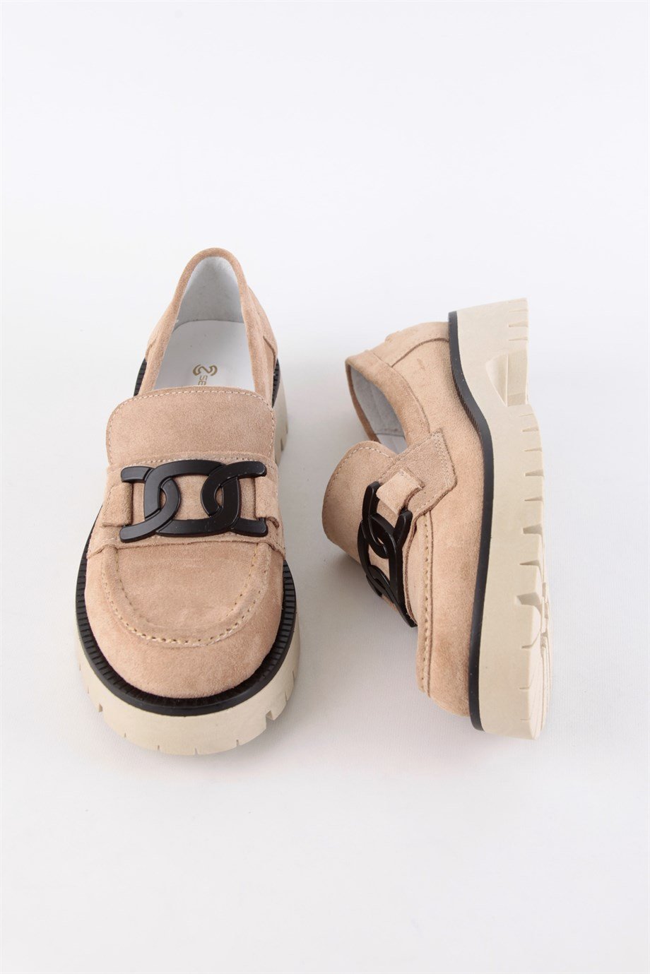 Dorina Pudra Hakiki Süet Kadın Loafer Ayakkabı