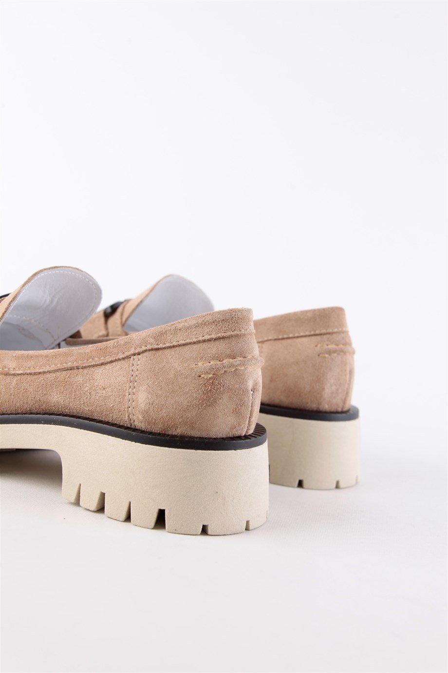 Dorina Pudra Hakiki Süet Kadın Loafer Ayakkabı