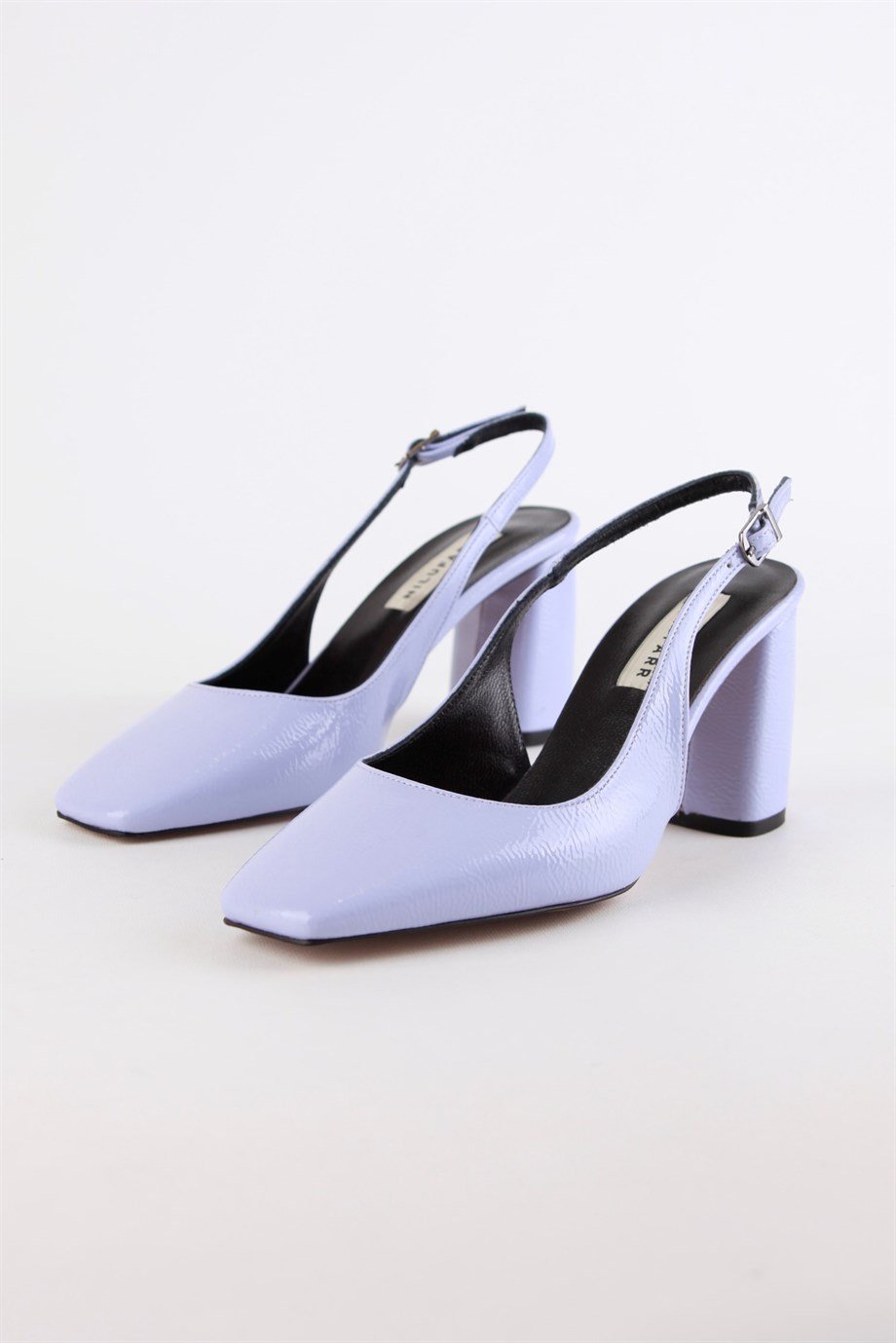 Эленор Сиреневые Женские Туфли на Каблуке из Лакированной Кожи 