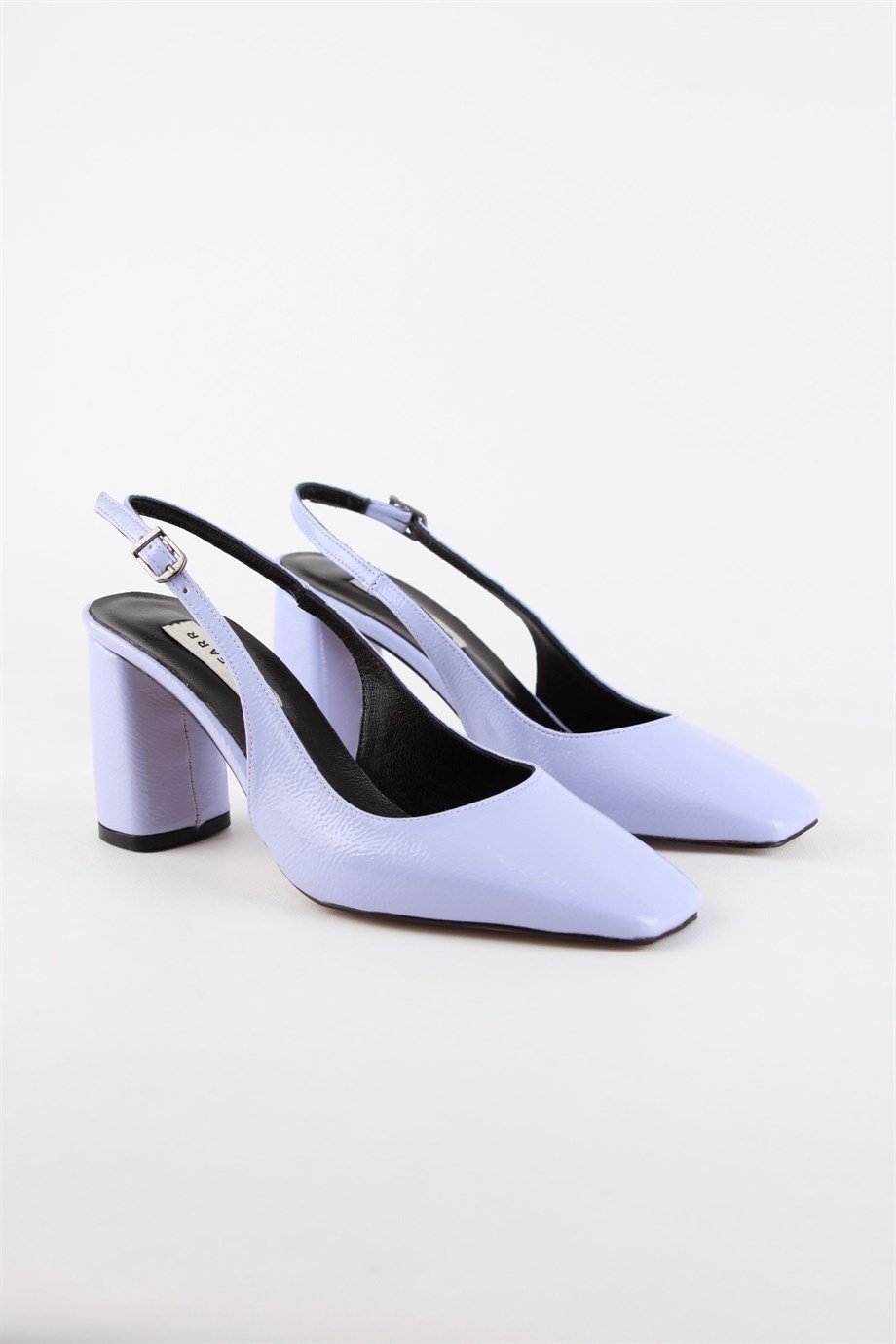 Эленор Сиреневые Женские Туфли на Каблуке из Лакированной Кожи 