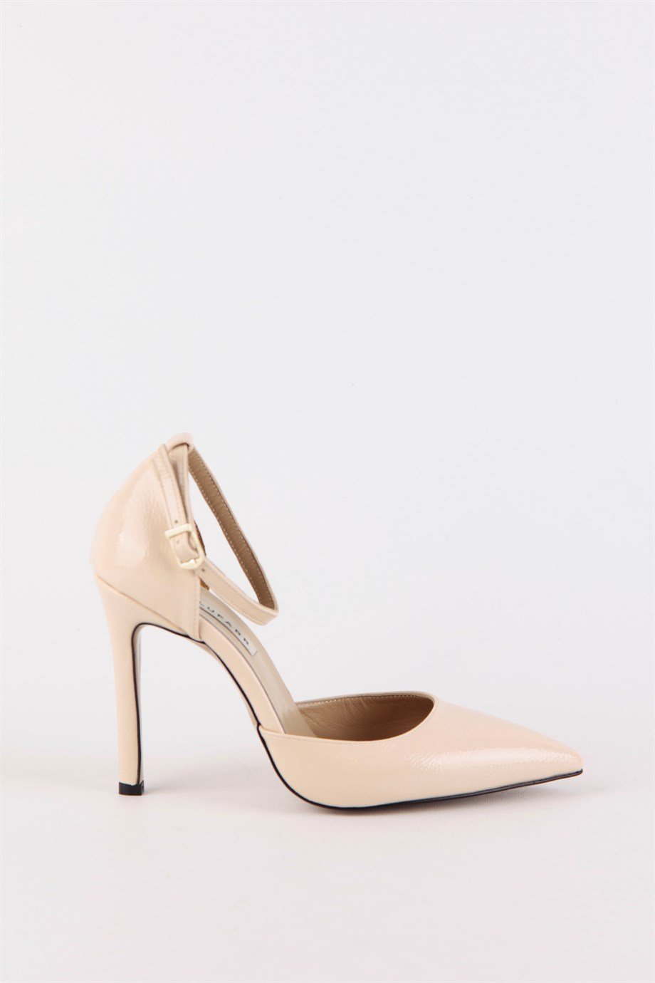 Elza Beige Patent Leather Women's Heeled Shoes