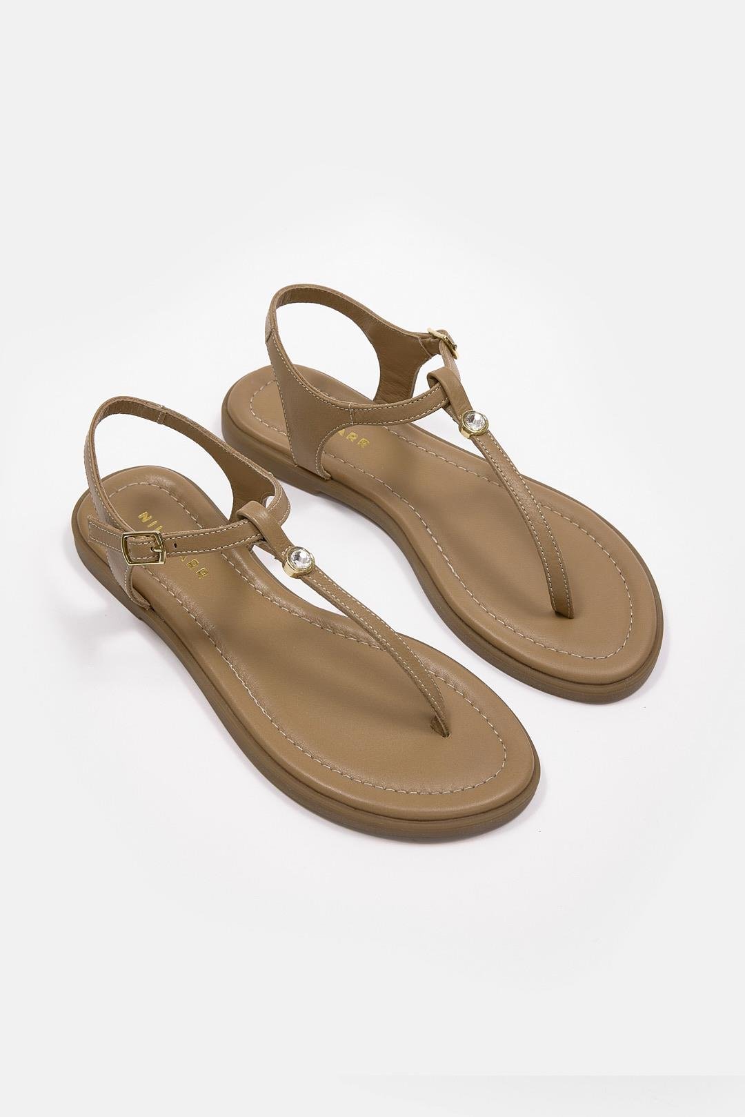 Enci Nude Hakiki Deri Parmak Arası Kadın Sandalet