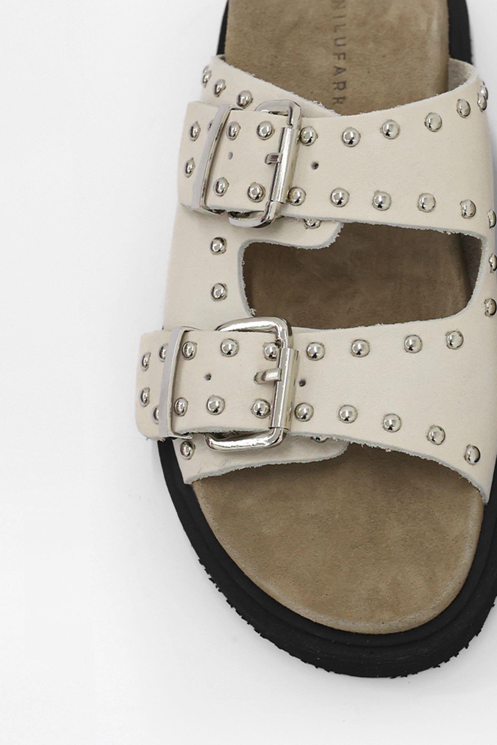 Eva Bej Hakiki Deri Troklu Kadın Terlik