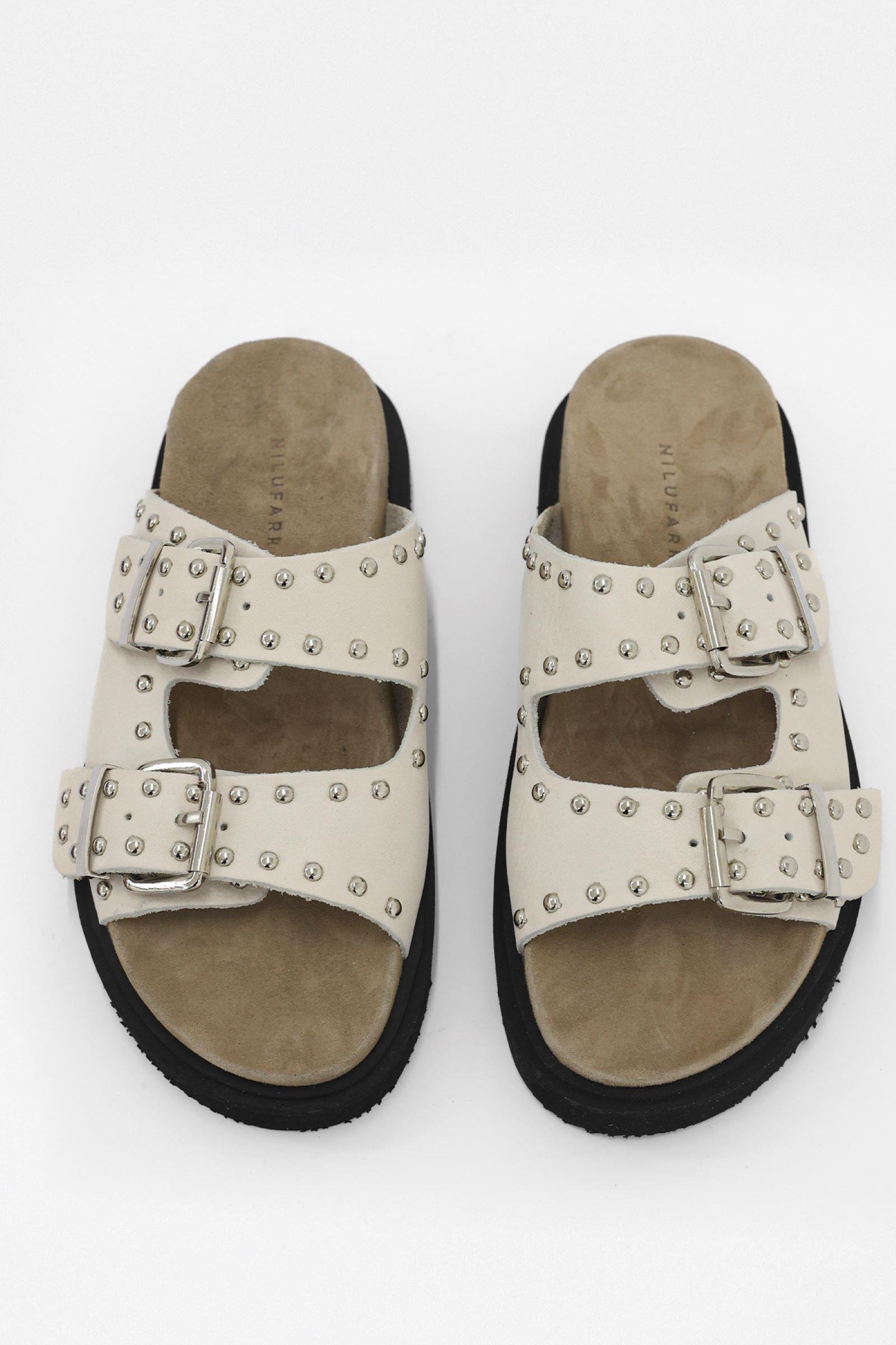 Eva Bej Hakiki Deri Troklu Kadın Terlik