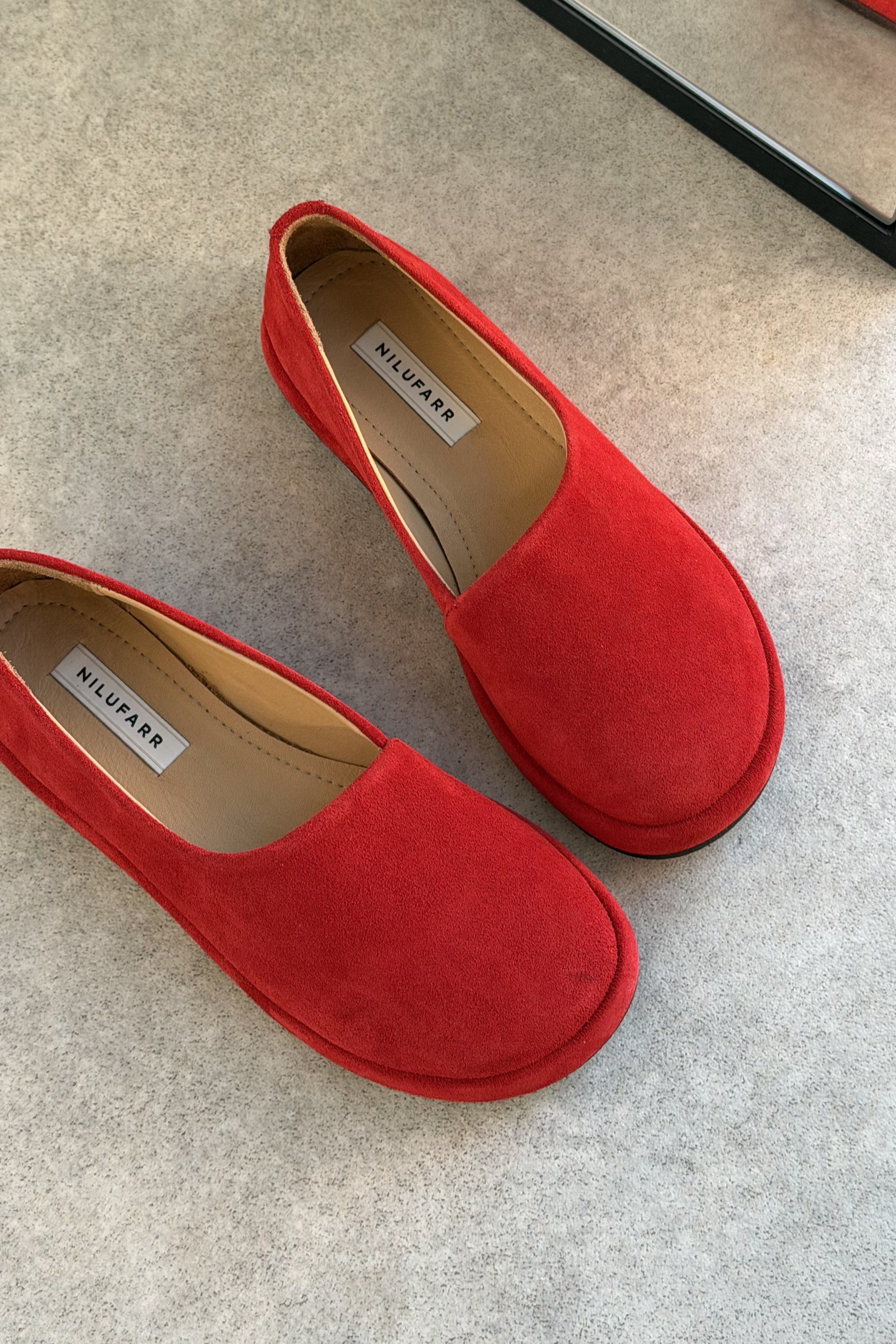 Femme Kırmızı Süet Hakiki Deri Kadın Loafer Ayakkabı