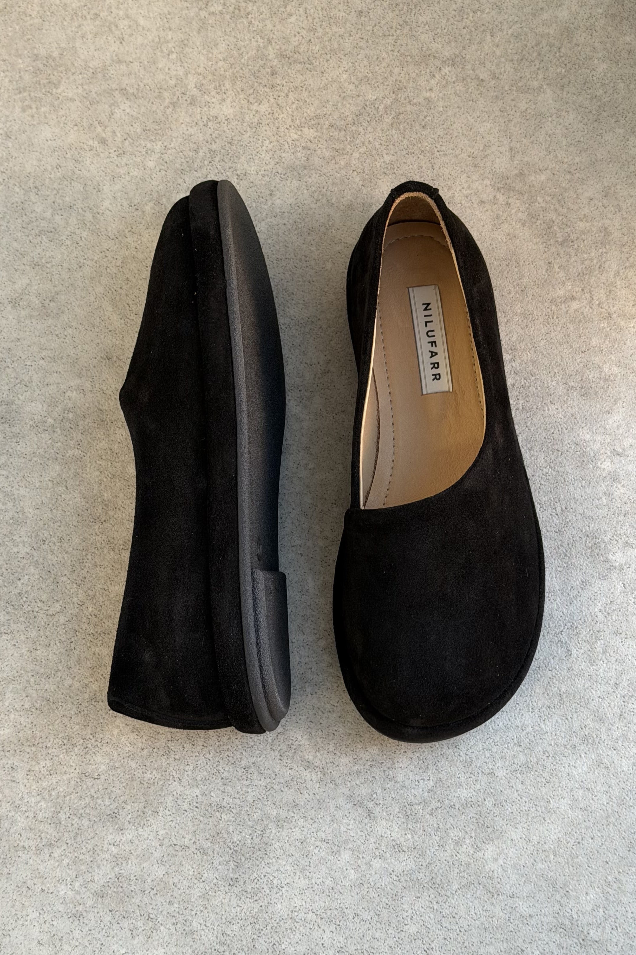 Femme Siyah Süet Hakiki Deri Kadın Loafer Ayakkabı