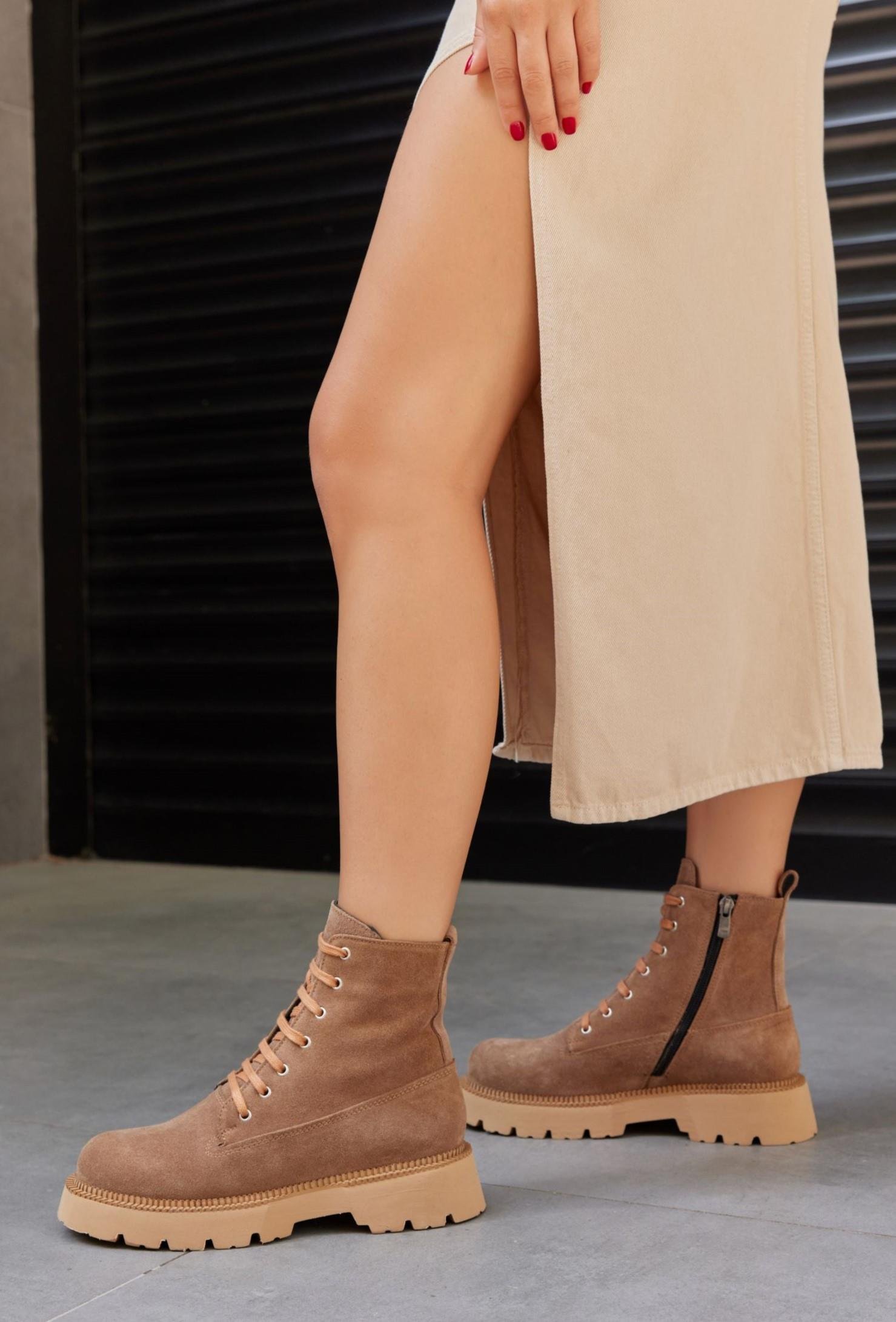 Fiesta Taba Süet Hakiki Deri Kadın Bot