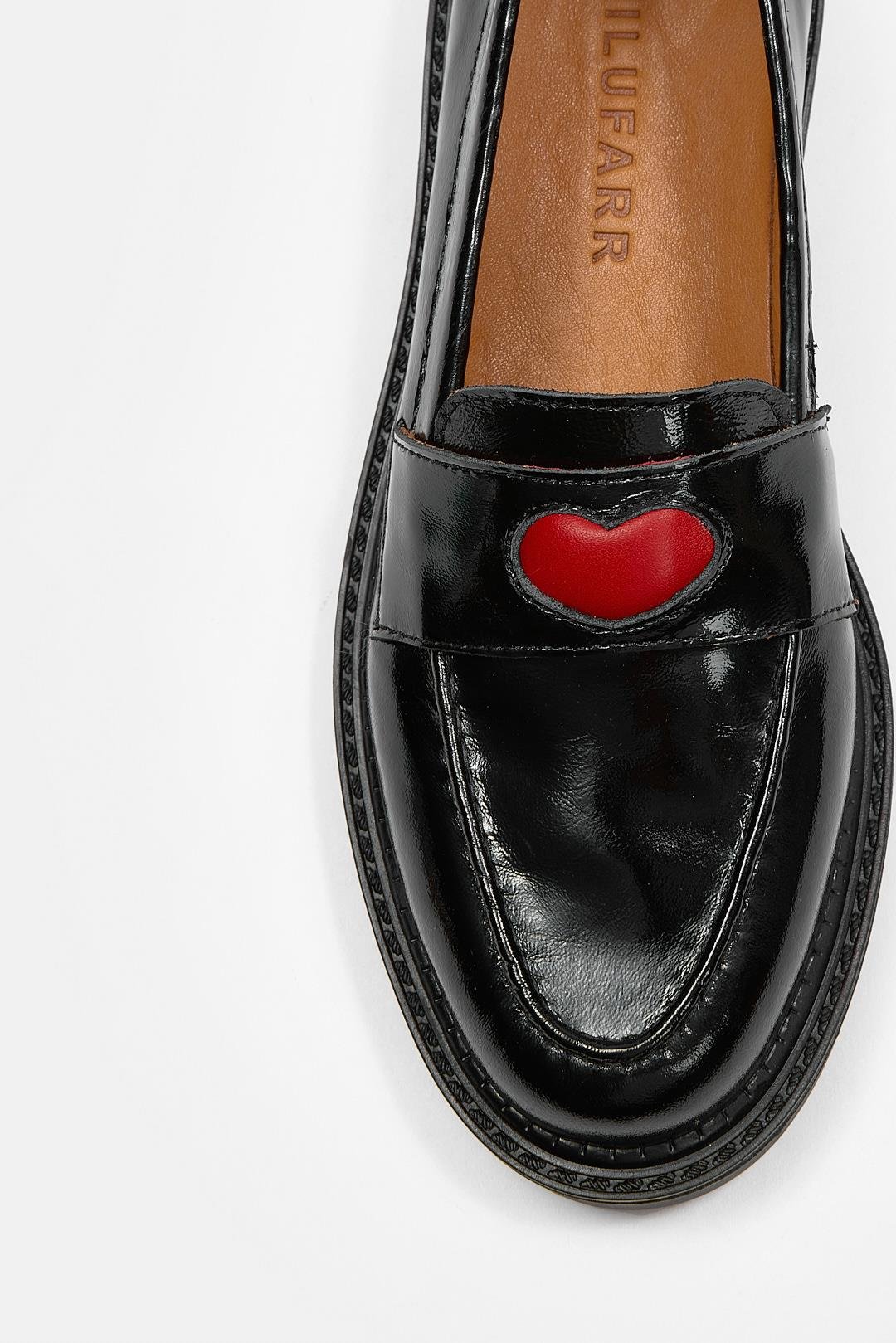 Fiorella Siyah Rugan Hakiki Deri Kadın Loafer
