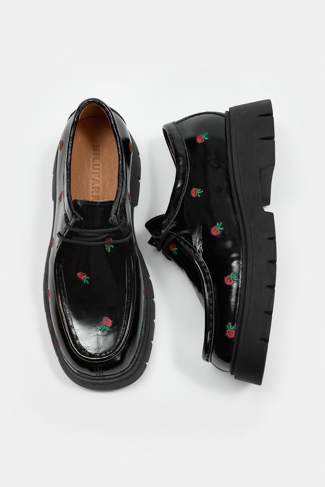 Freya Siyah Rugan Hakiki Deri Kadın Loafer