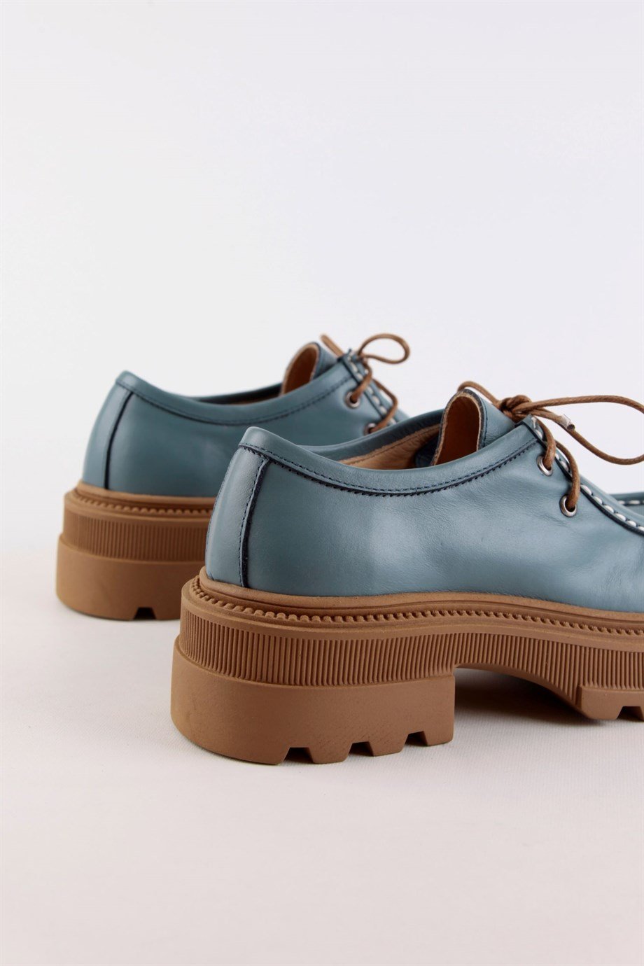 Gabriel Mavi Hakiki Deri Kadın Loafer