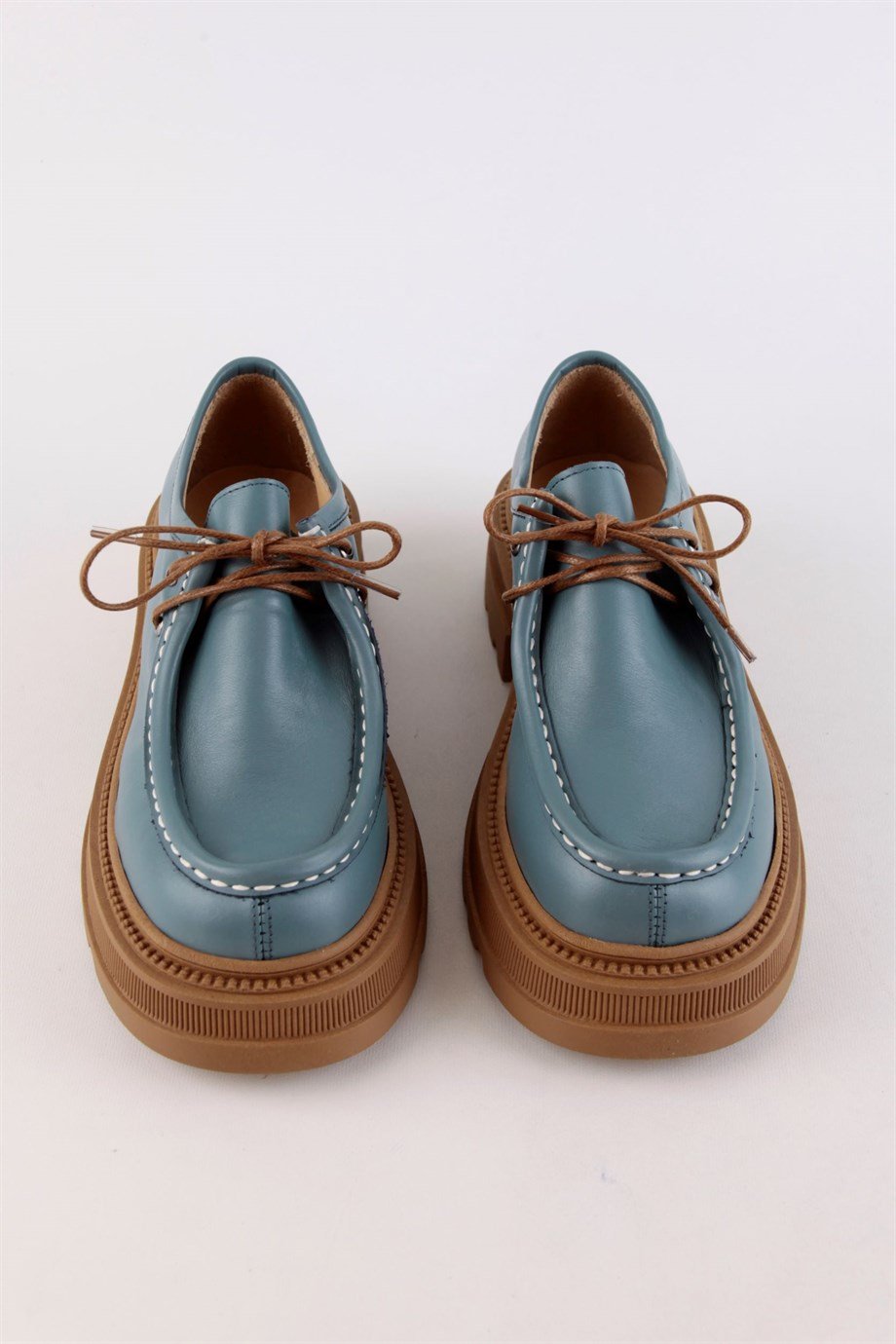 Gabriel Mavi Hakiki Deri Kadın Loafer