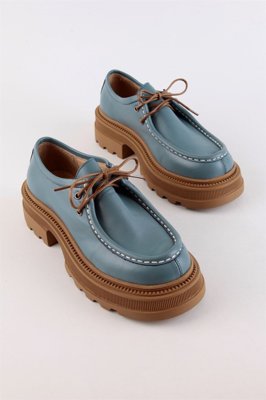 Gabriel Mavi Hakiki Deri Kadın Loafer