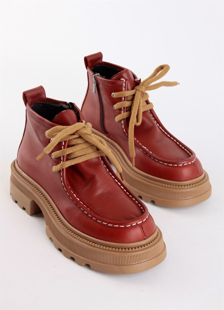 Gabriela Women's Burgundy Leather Boots