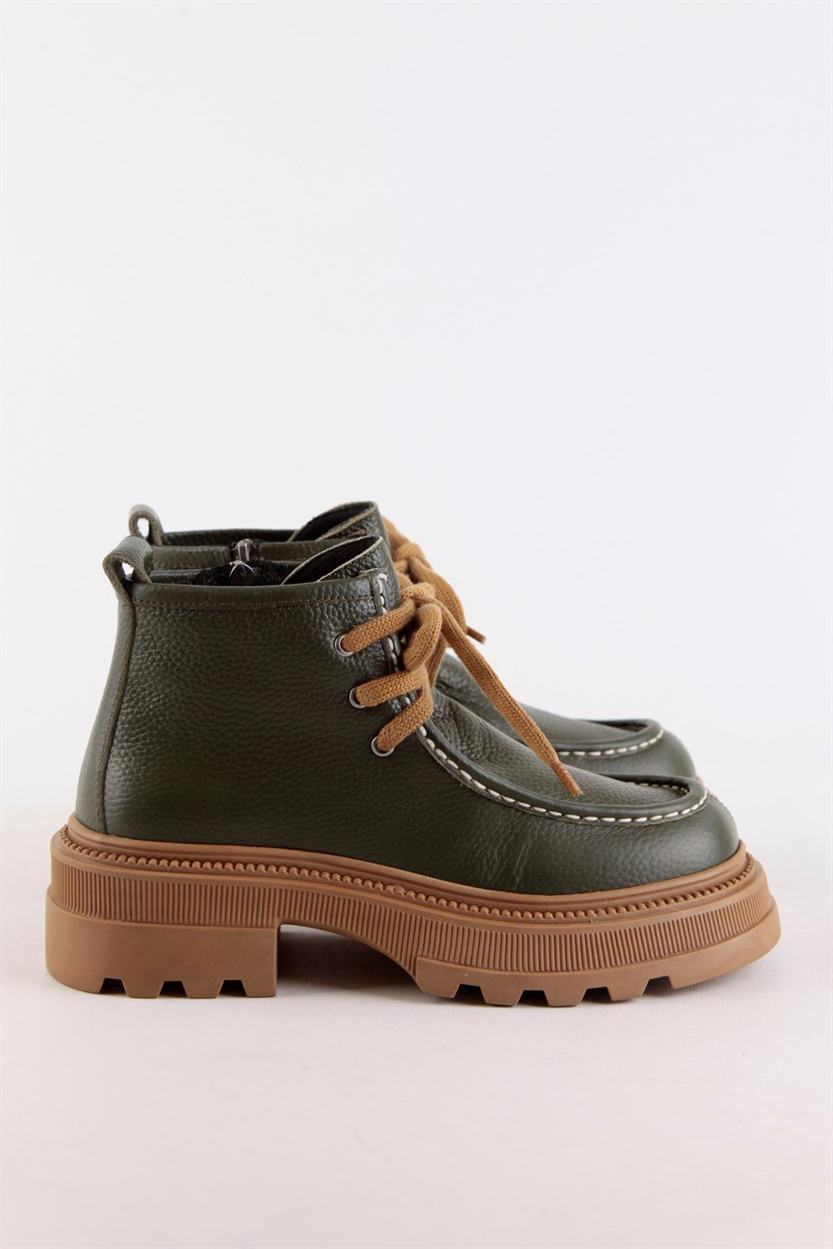 Gabriela Women's Dark Green Leather Boots