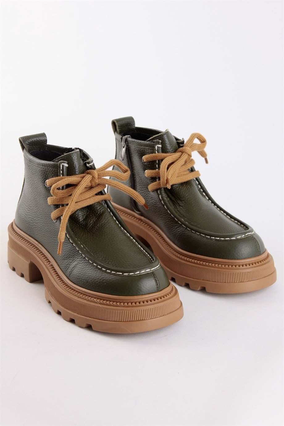Gabriela Women's Dark Green Leather Boots