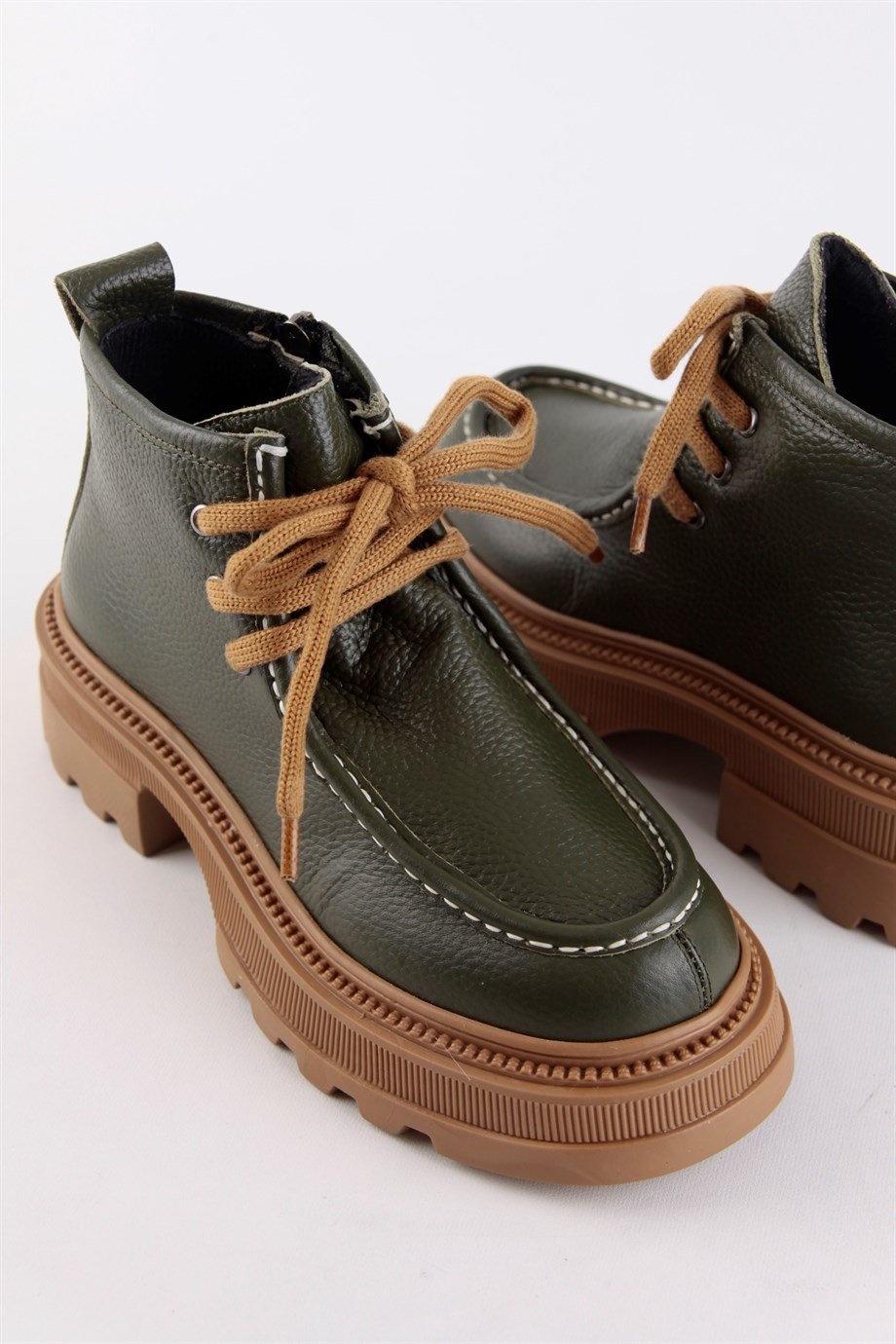 Gabriela Women's Dark Green Leather Boots