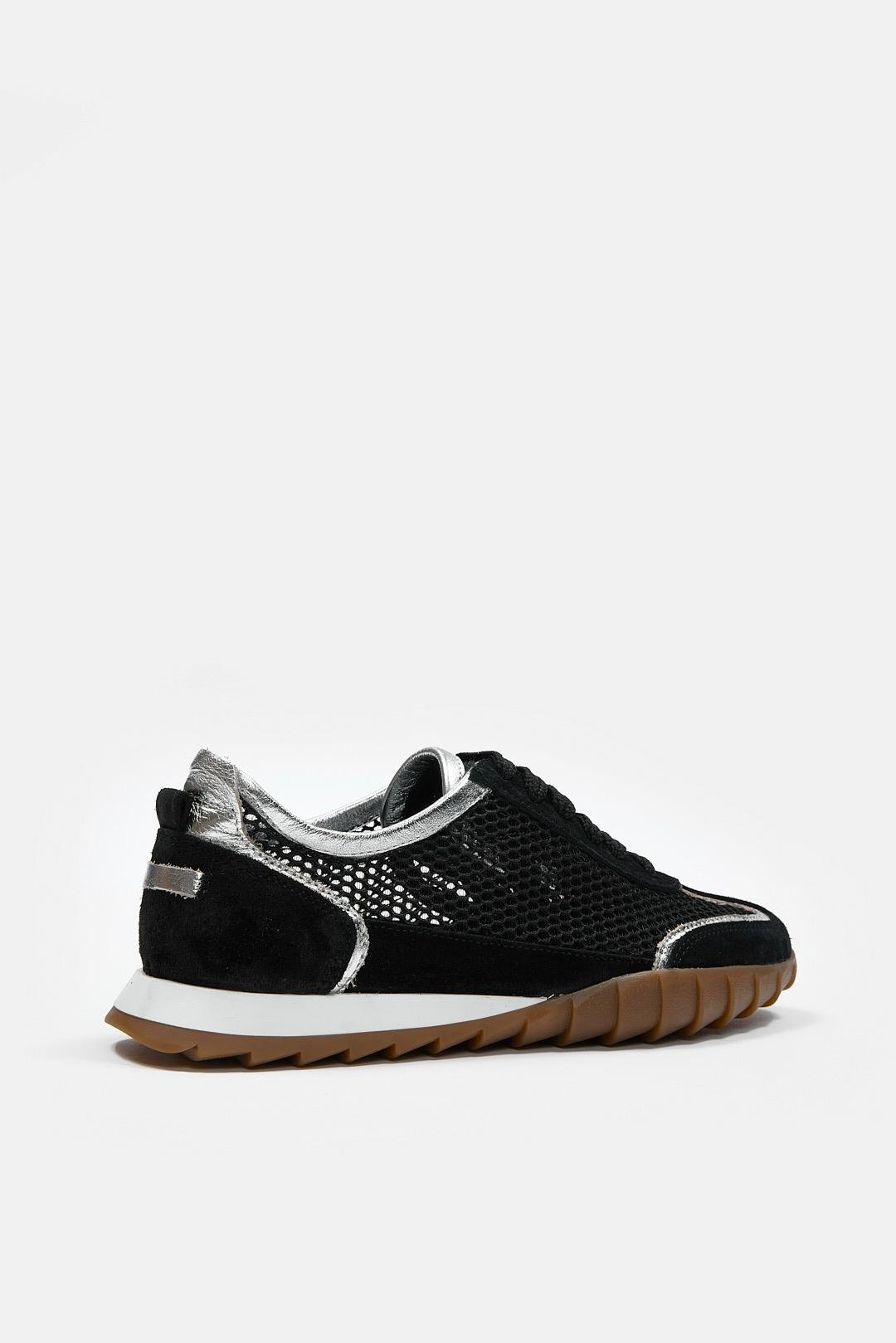 Gala Siyah Süet Hakiki Deri Fileli Kadın Sneaker