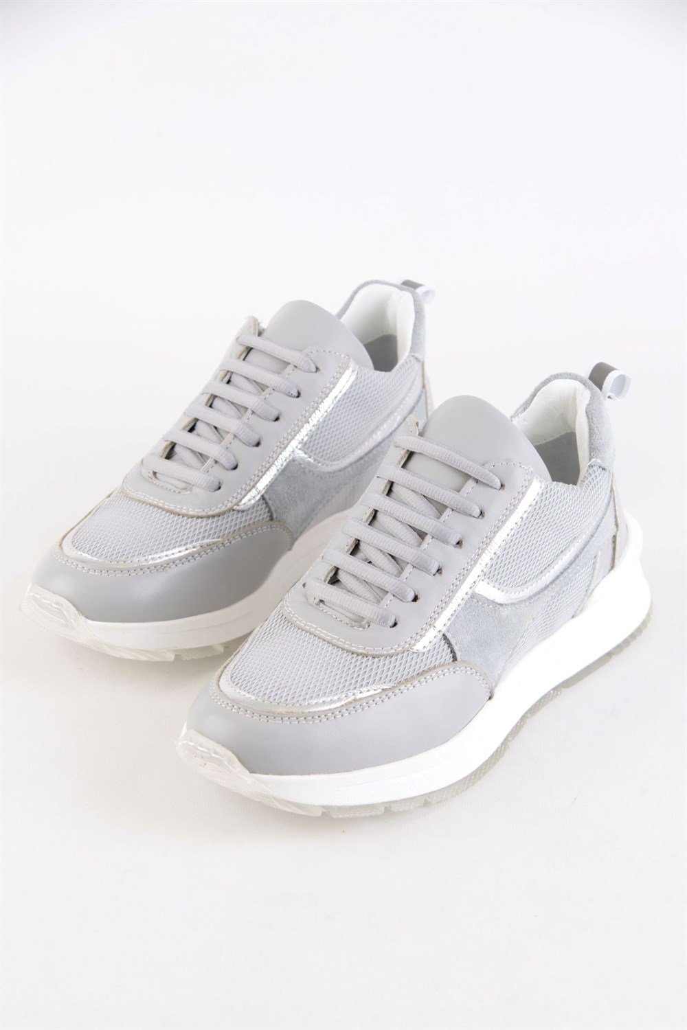 Galina Gri Hakiki Deri Kadın Sneaker