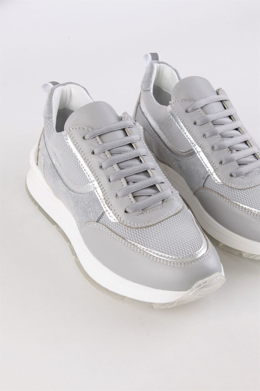Galina Gri Hakiki Deri Kadın Sneaker
