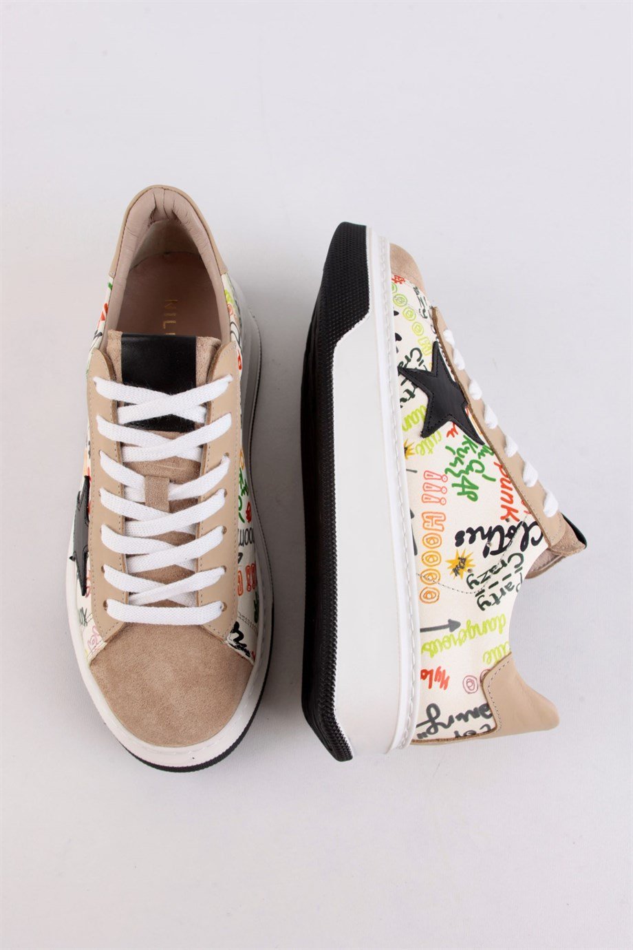 Goose Bej Hakiki Süet Kadın Sneaker