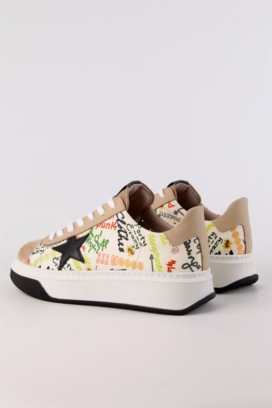 Goose Bej Hakiki Süet Kadın Sneaker