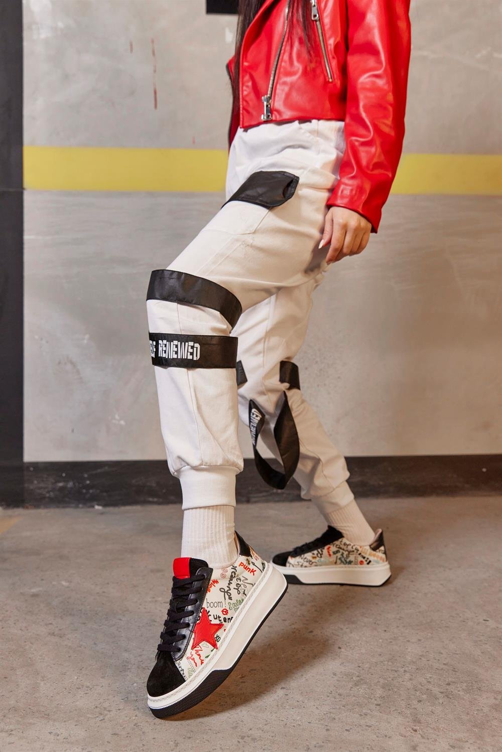 Goose Siyah Hakiki Süet Kadın Sneaker