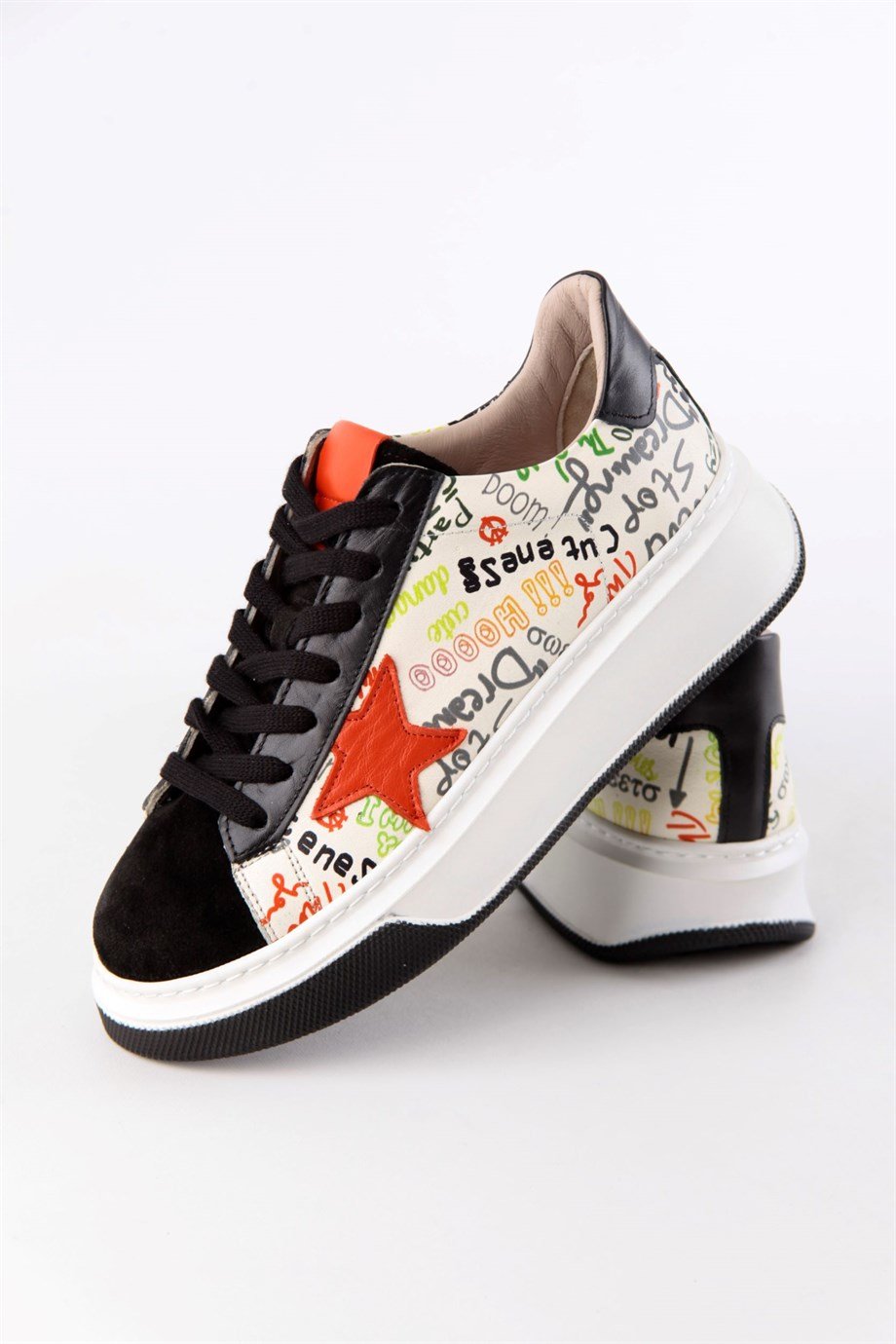 Goose Siyah Hakiki Süet Kadın Sneaker