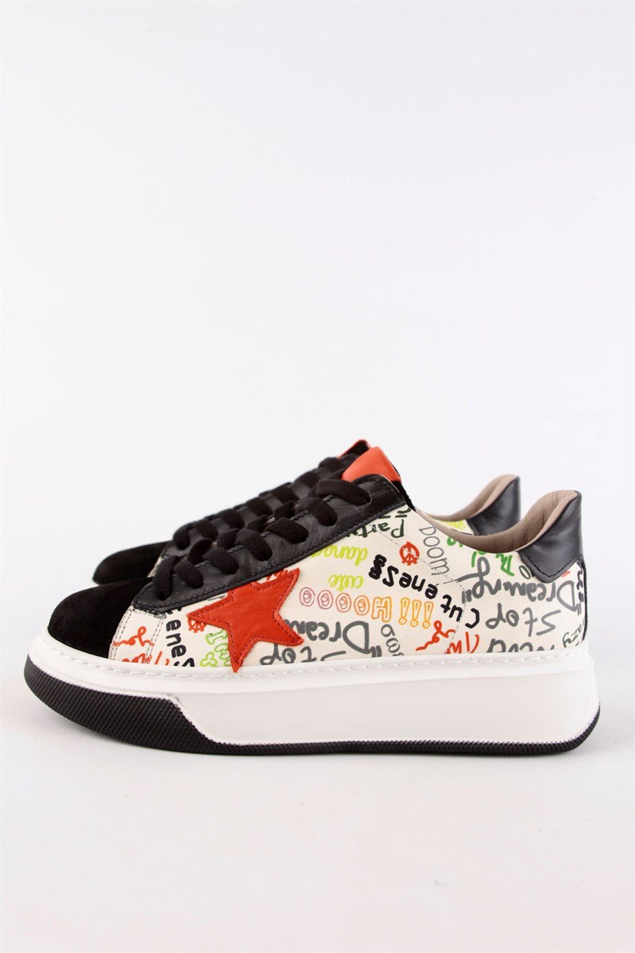Goose Siyah Hakiki Süet Kadın Sneaker