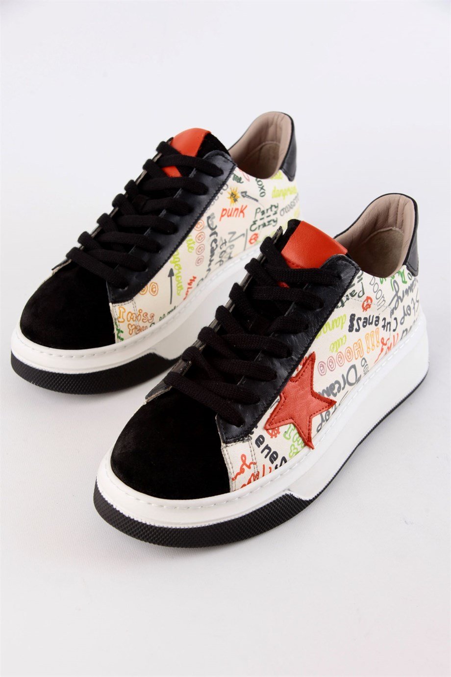 Goose Siyah Hakiki Süet Kadın Sneaker